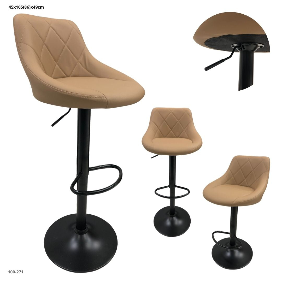 SILLA DE BAR CHOCOLATE/ BASE NEGRA - negra