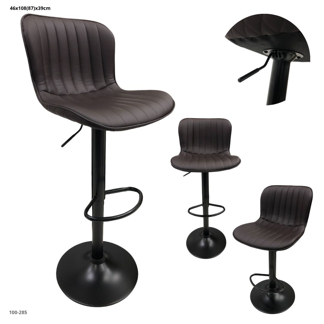 Silla de Bar Cuerina Chocolate Base Negra (100-285)