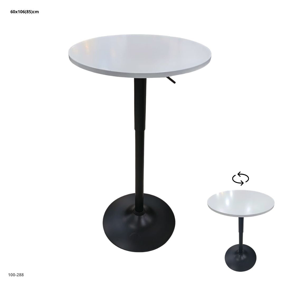 MESA DE BAR BLANCA/BASE NEGRA