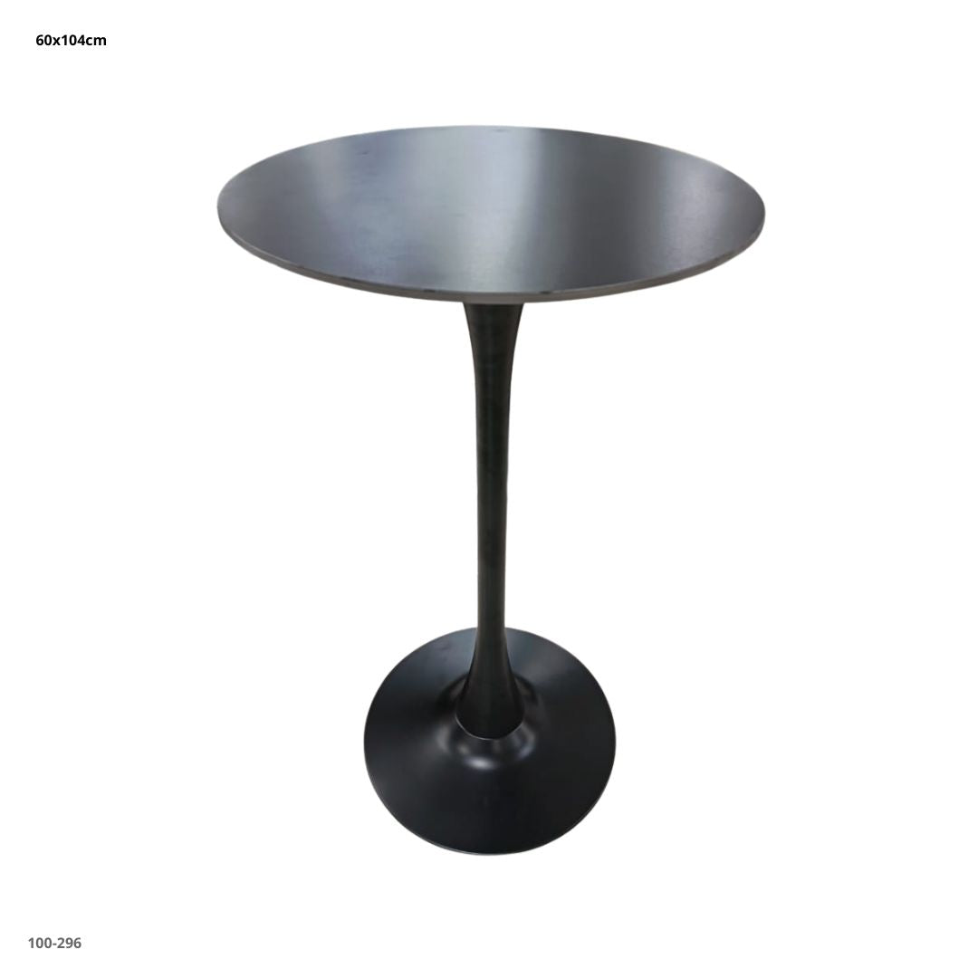 Mesa de Bar Mármol Negro Base Negra 60 cm - Ref. 100-296