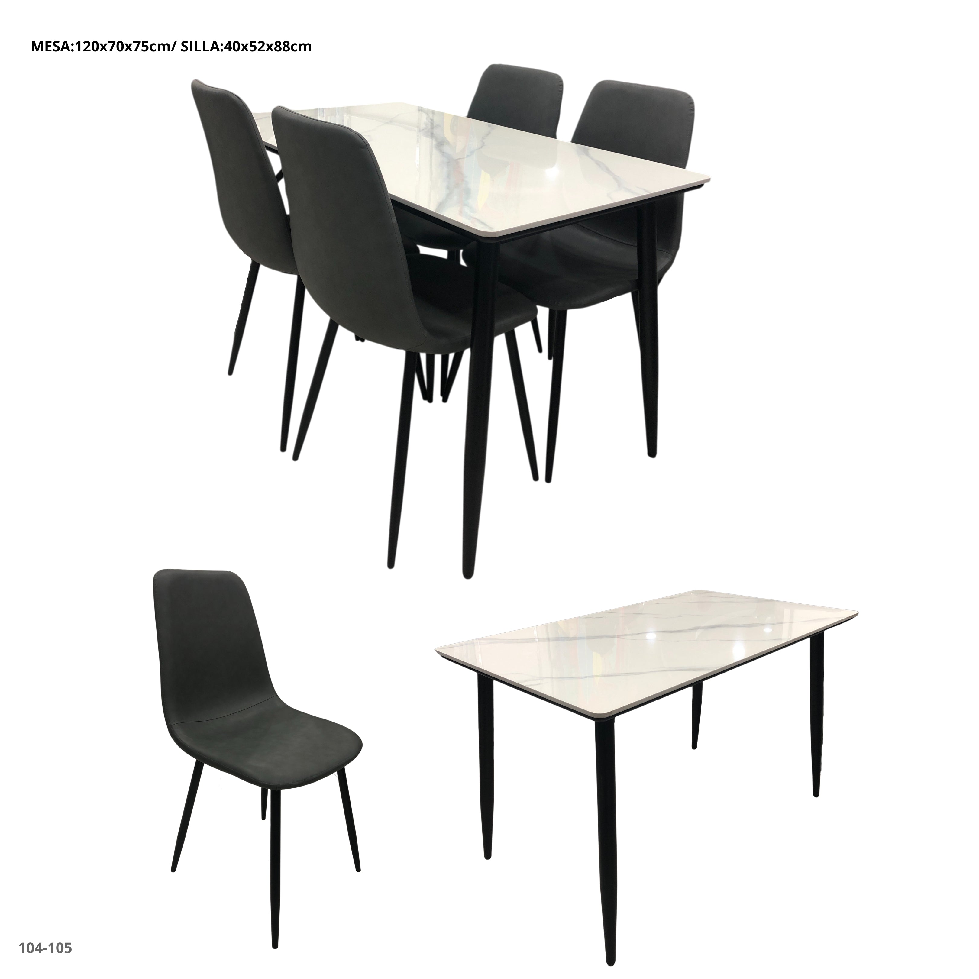 JGO COMEDOR BLANCO 4 SILLAS