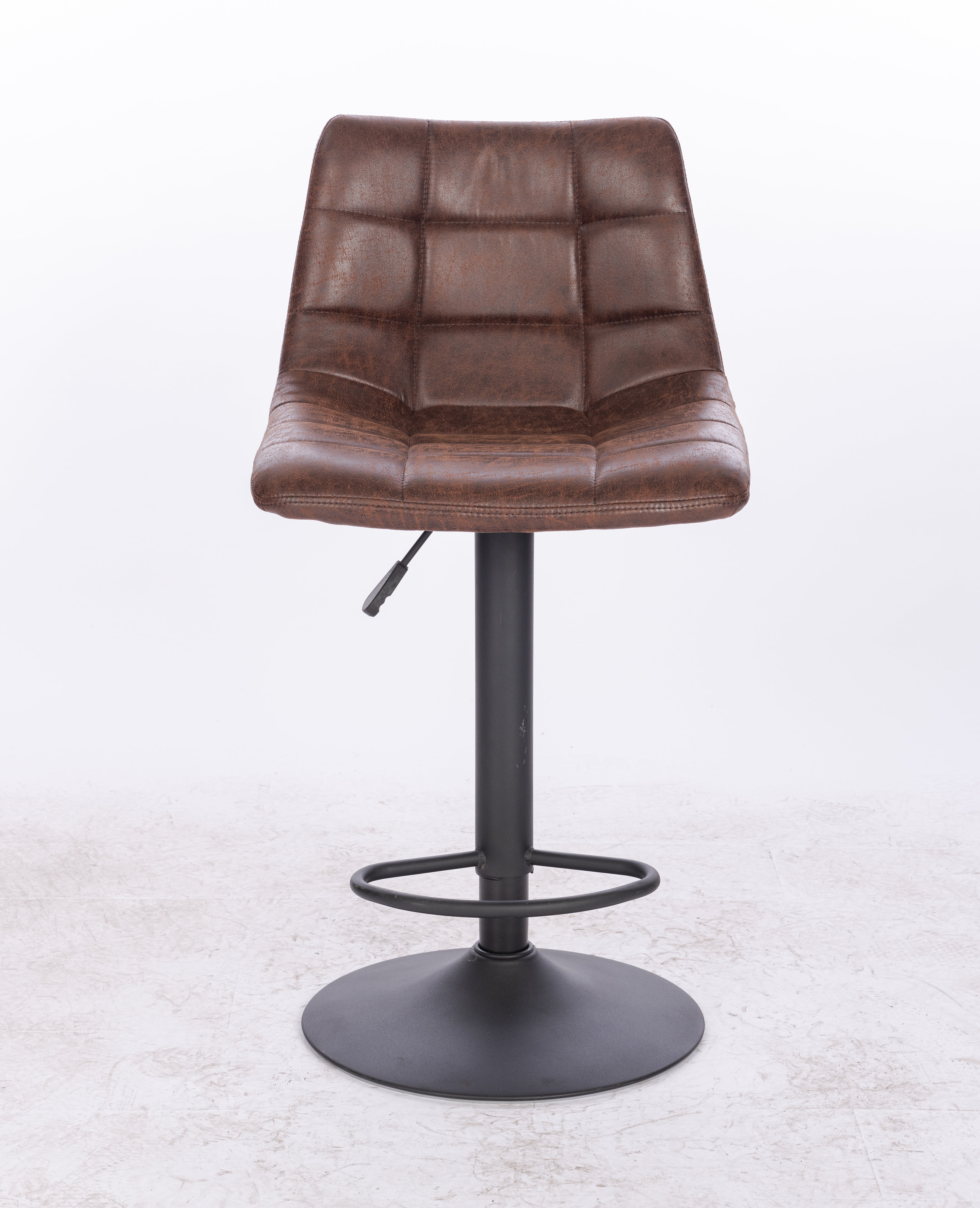 Silla de Bar Cuerina Chocolate Base Negra - vista 3 - Ref. 105-164