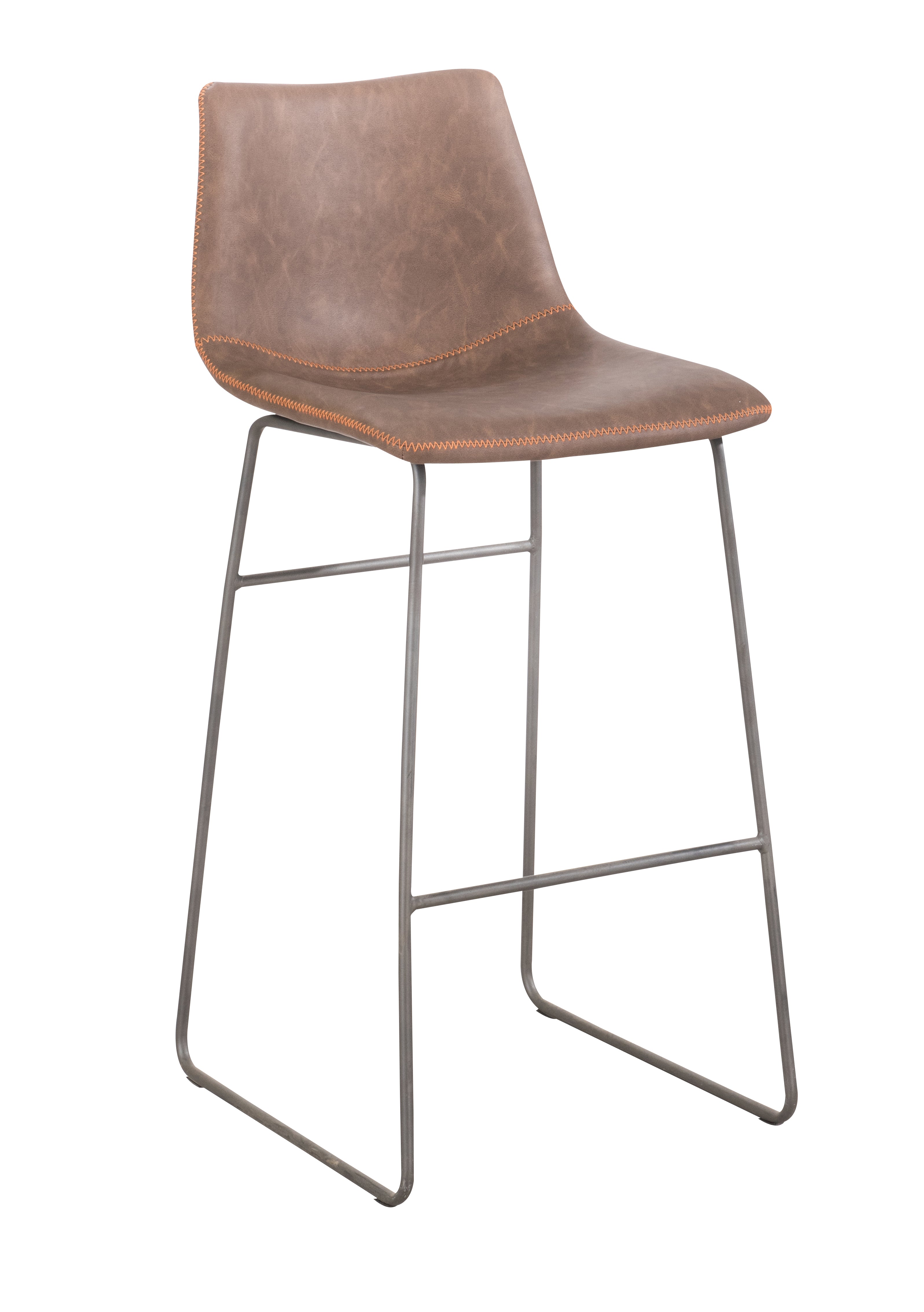 Silla de Bar Cuerina Café Base Trineo - vista 3 - Ref. 105-167