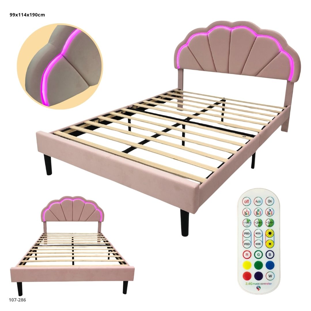 CAMA ROSA/LED