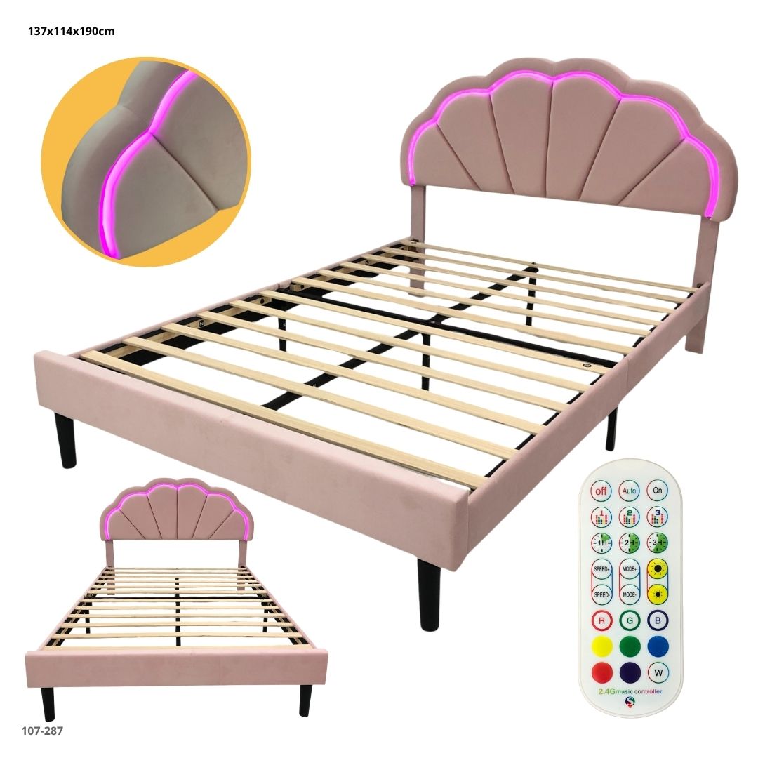 CAMA ROSA/LED