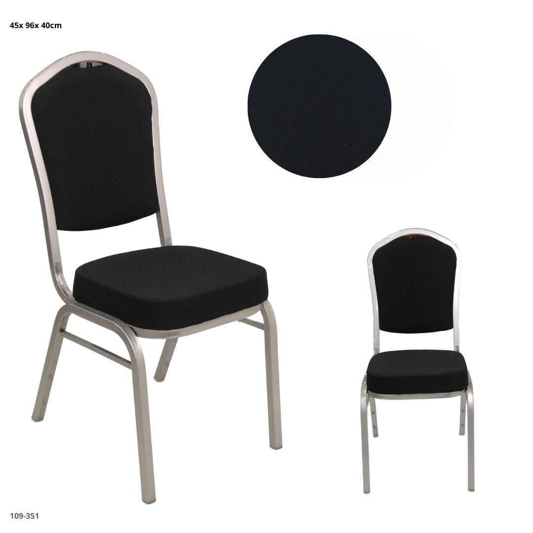 SILLA DE EVENTO NEGRA C/PLATEADO - negra