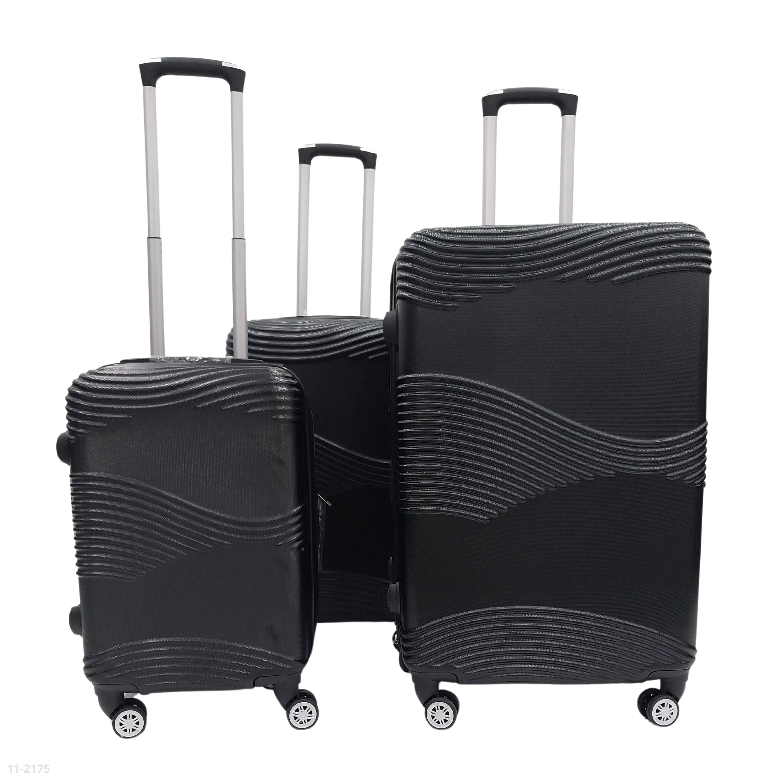 MALETAS NEGRO JUEGO DE 3 PIEZAS 28/24/20" NEGRO