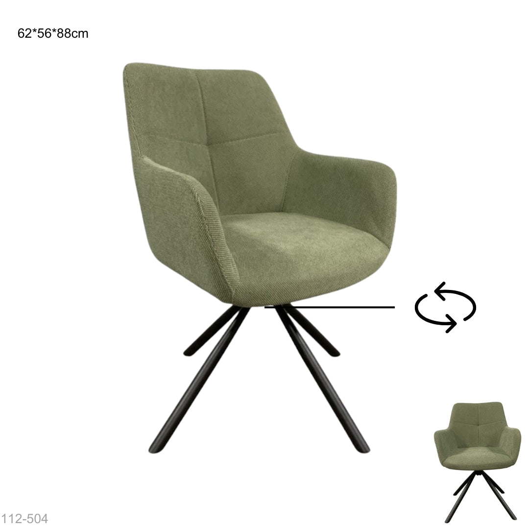 SILLA MODERNA GIRATORIA TELA VERDE 62*56*88CM