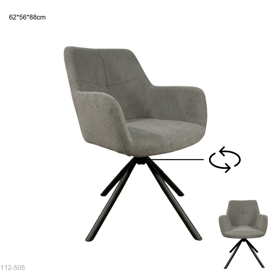 SILLA MODERNA GIRATORIA TELA GRIS 62*56*88CM