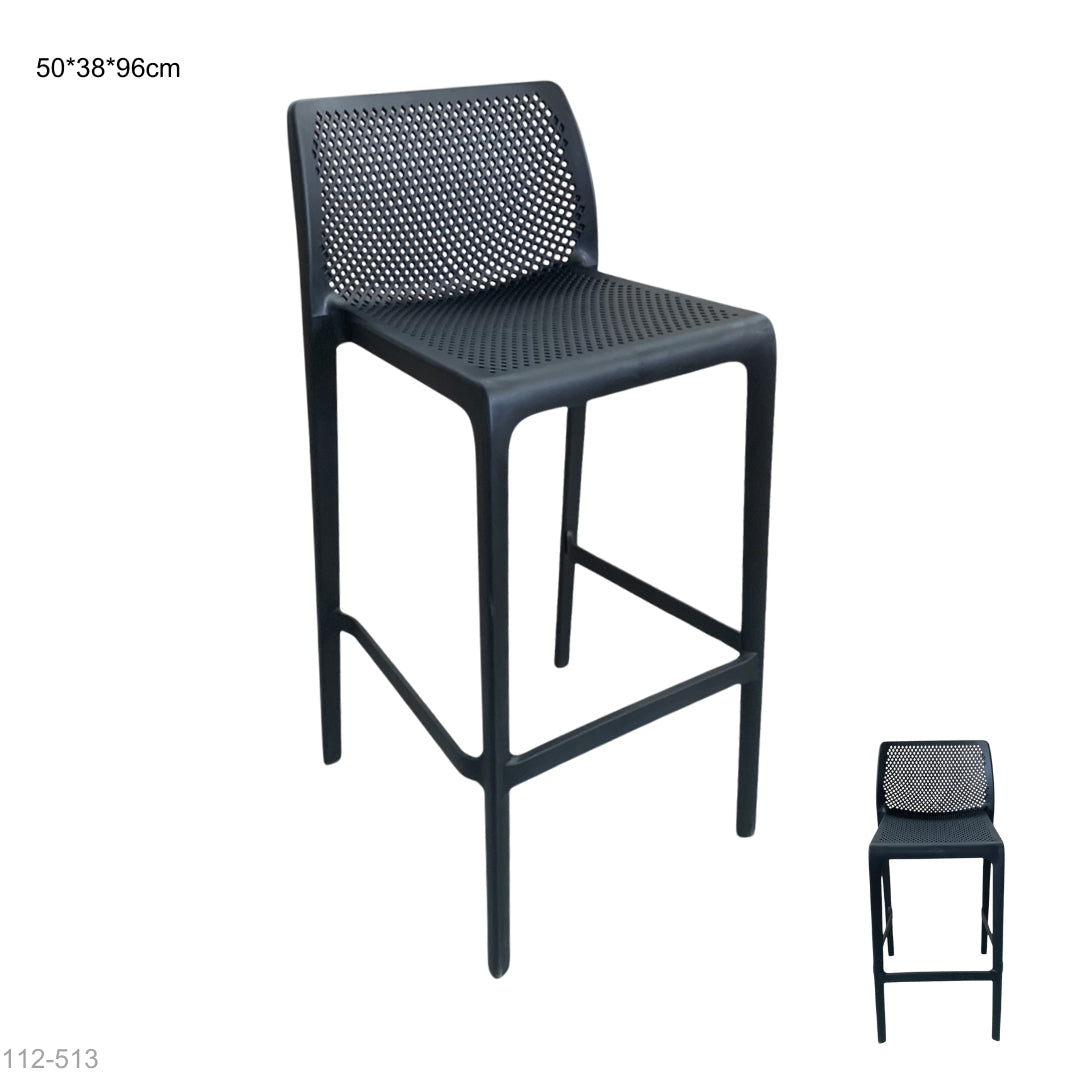 Silla Plastica Alta Negra 50x38x96 cm (112-513)