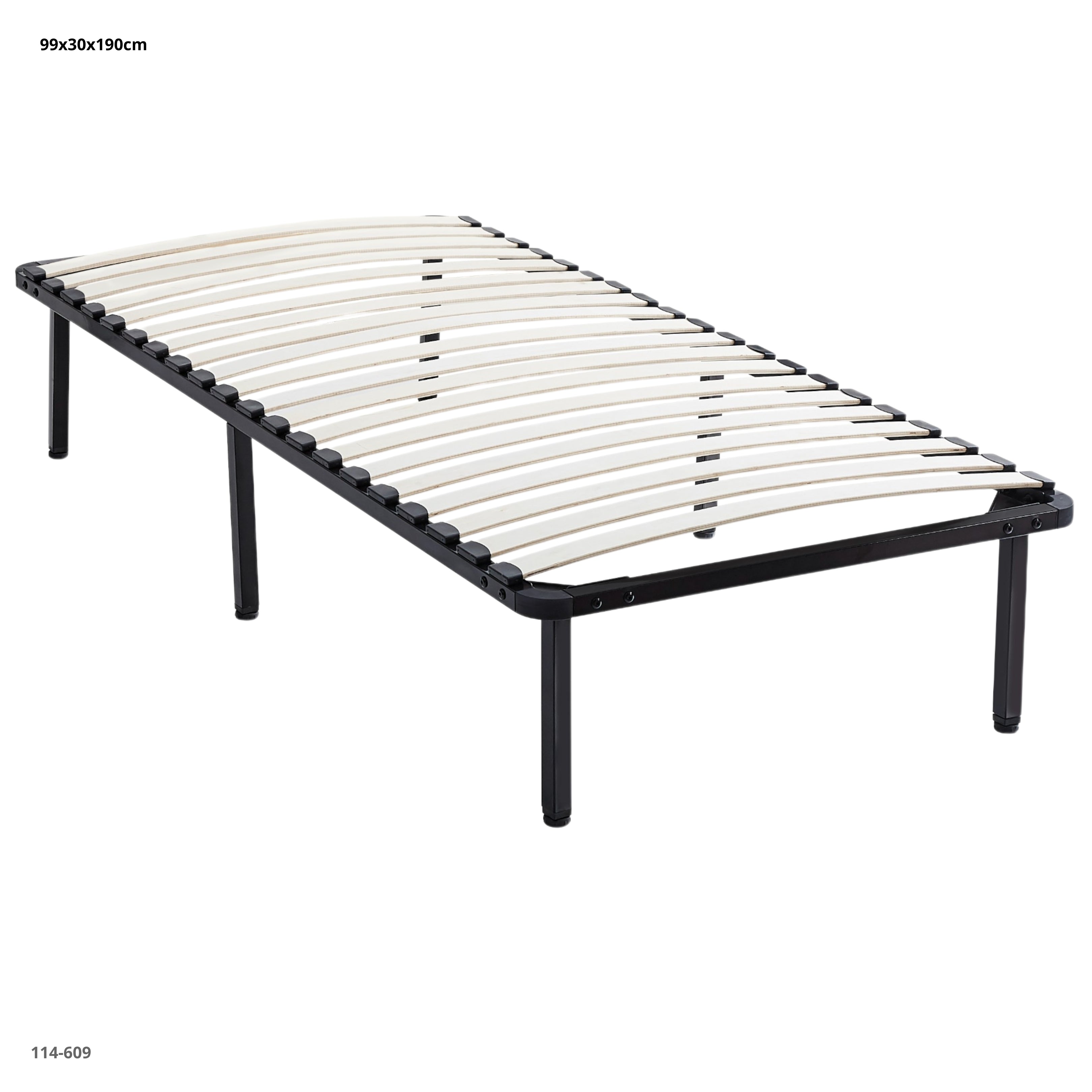 BASE DE METAL NEGRA C/LAMINAS DE MADERA PARA COLCHON TWIN