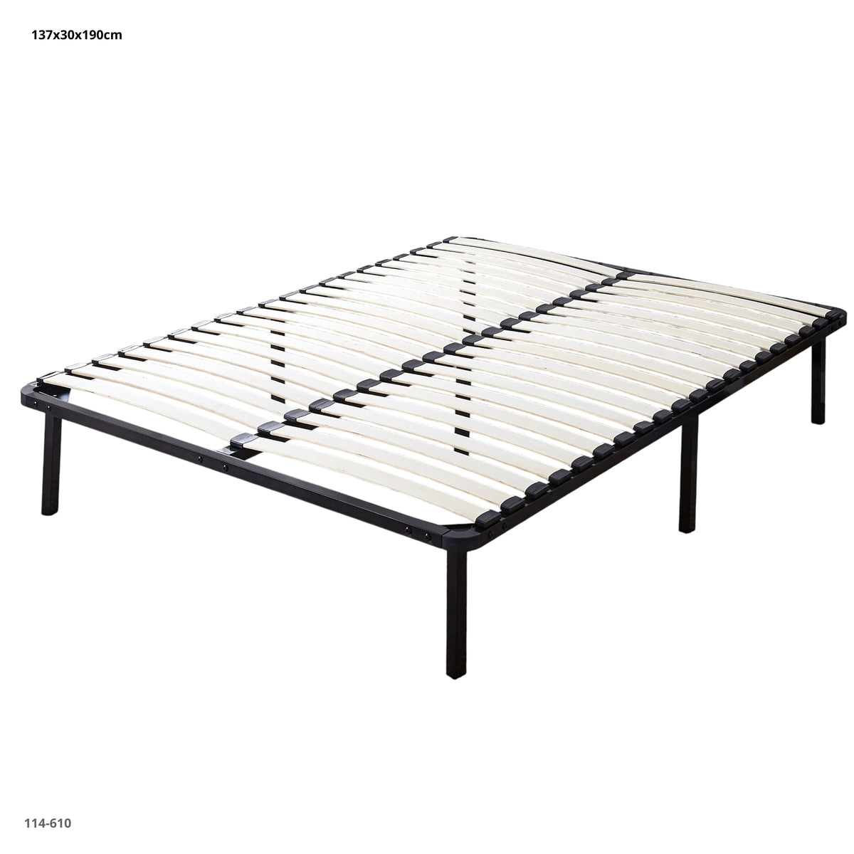 Base de metal negra con láminas de madera Full