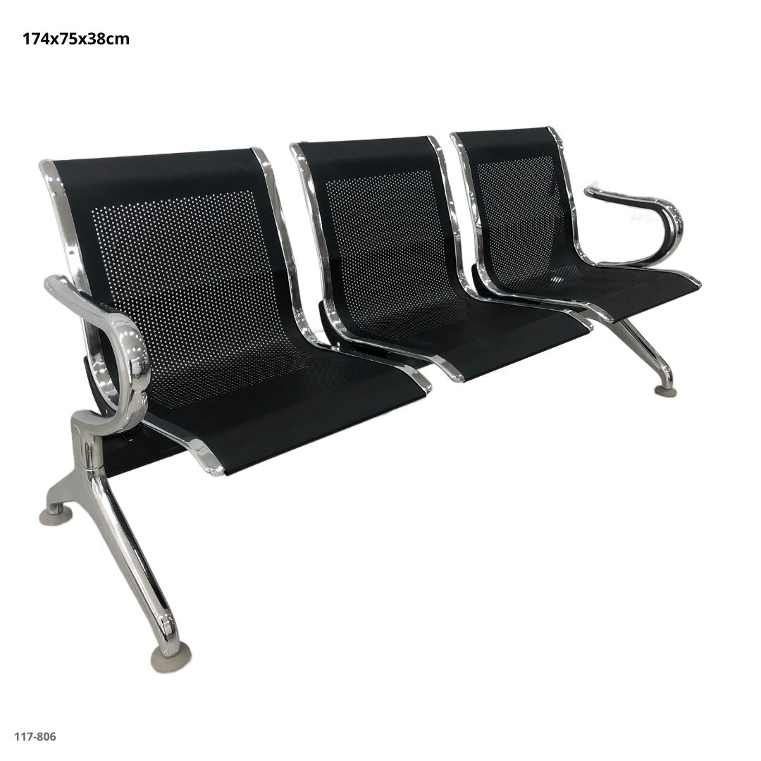 SET 3 SILLAS NEGRAS METAL