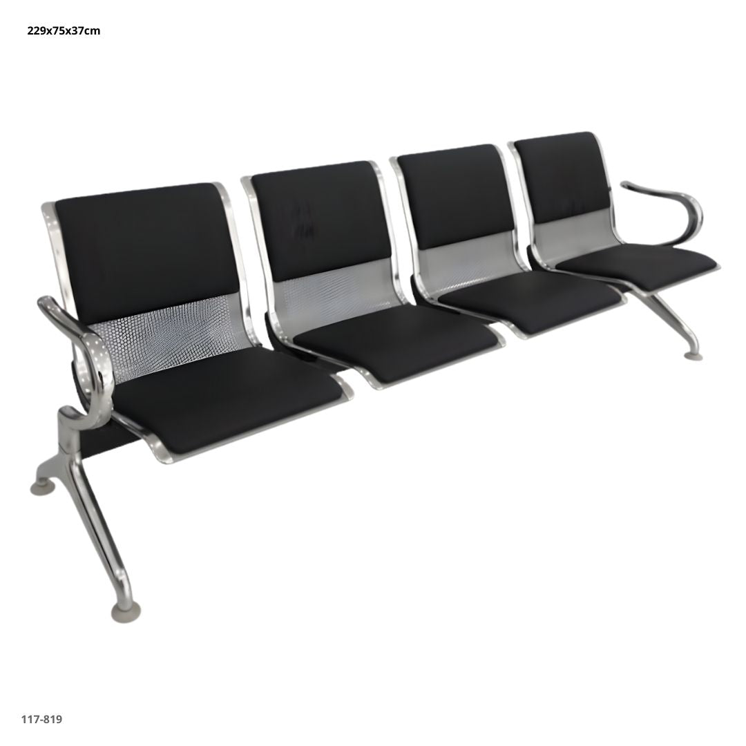 SET 4 SILLAS GRIS/NEGRO CUERINA Y METAL