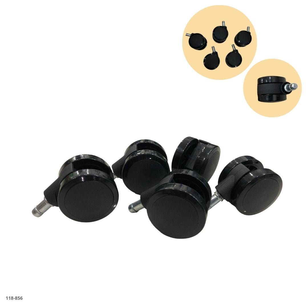 RUEDAS NEGRAS PARA SILLAS DE OFICINA 60MM - oficina, negra