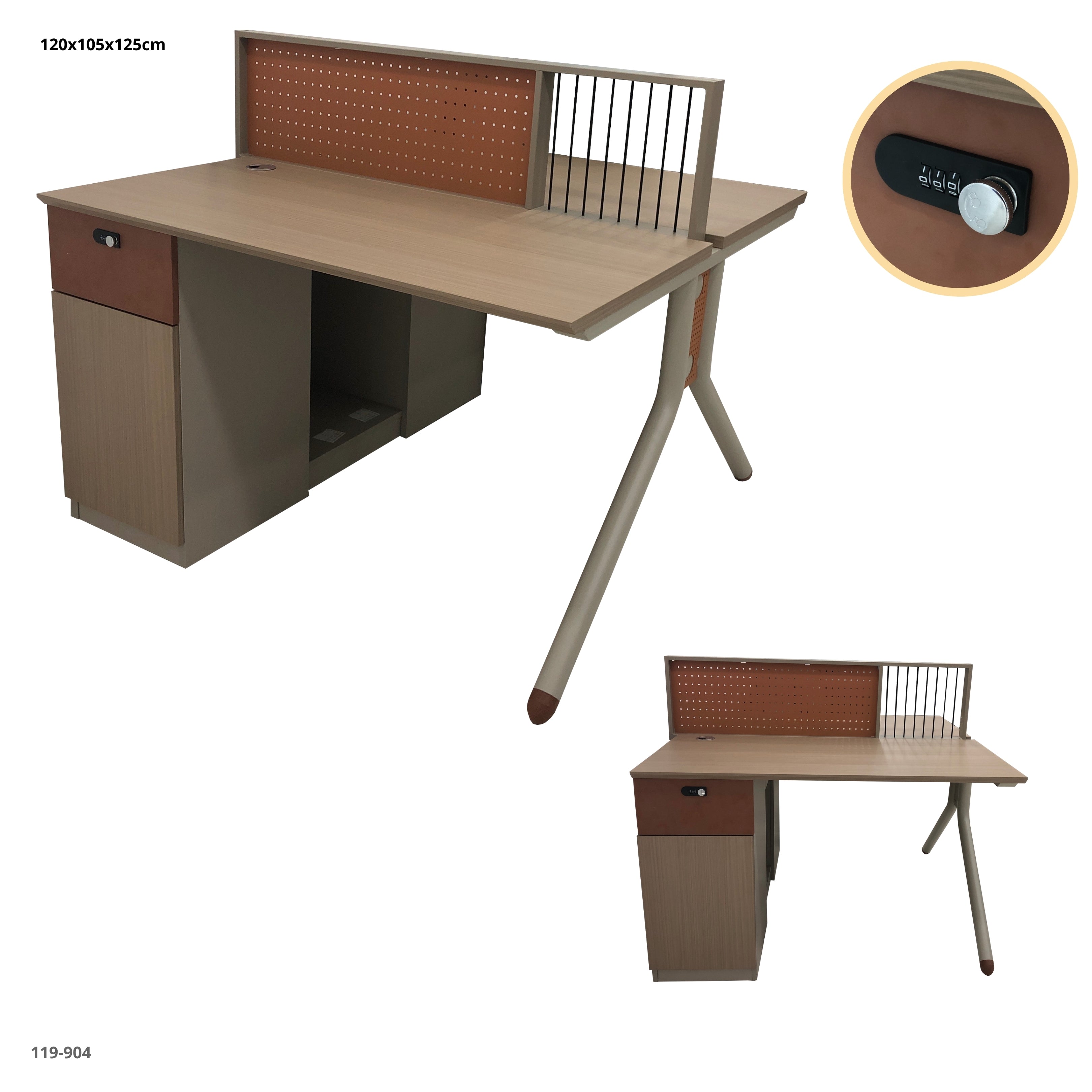 ESTACION DE TRABAJO 2 PUESTOS (EXHIBICION) 120*125*105