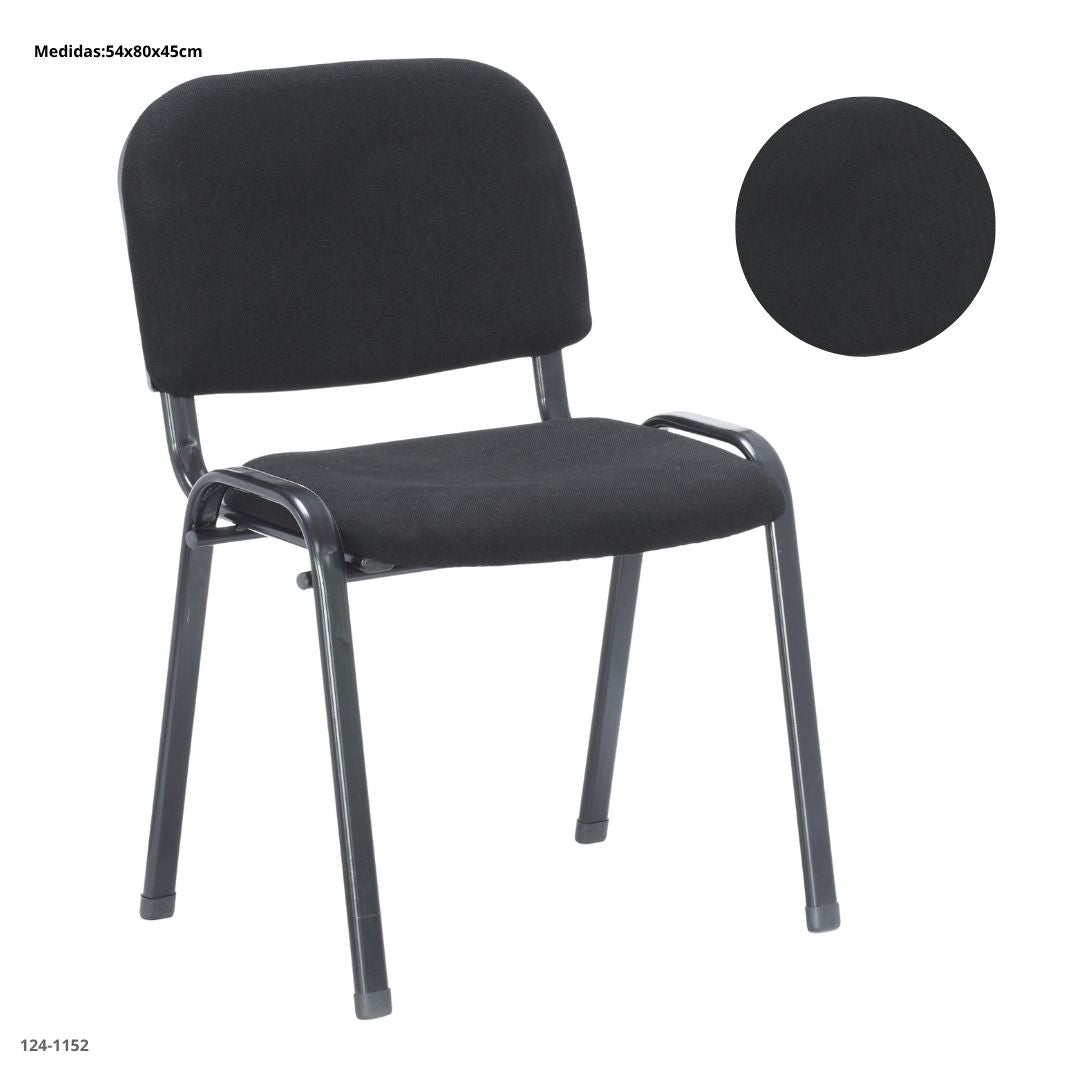 SILLA DE ESPERA METAL/COJIN 6CM FIJA NEGRO