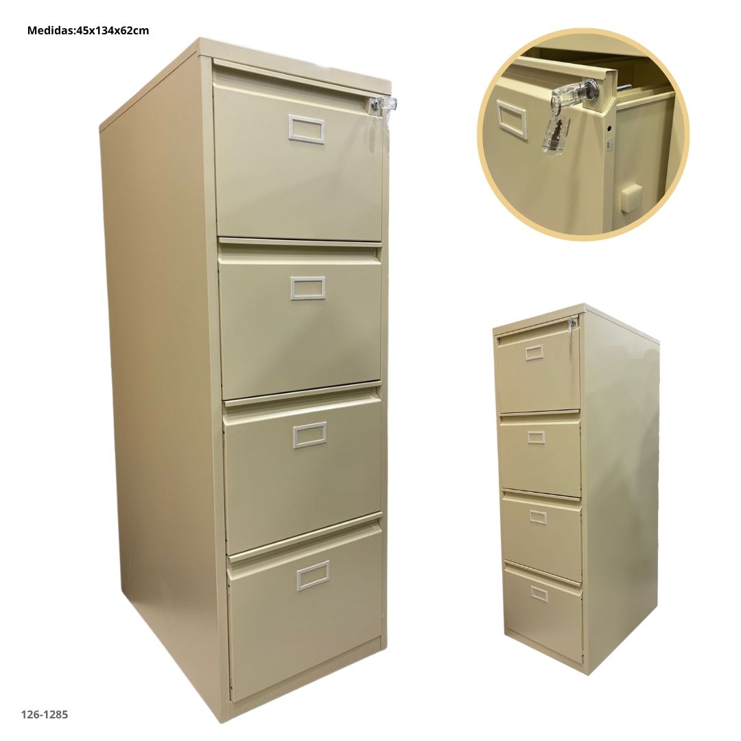 ARCHIVADOR METALICO 4 GAVETAS BEIGE OSCURO PLEGABLE - plegable
