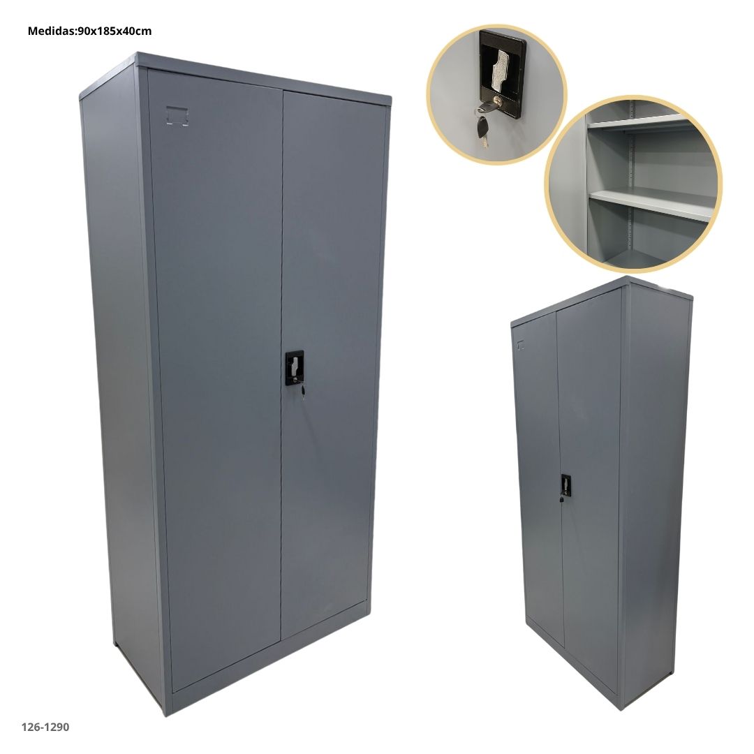 GABINETE METALICO 2 PUERTAS GRIS OSCURO PLEGABLE - plegable