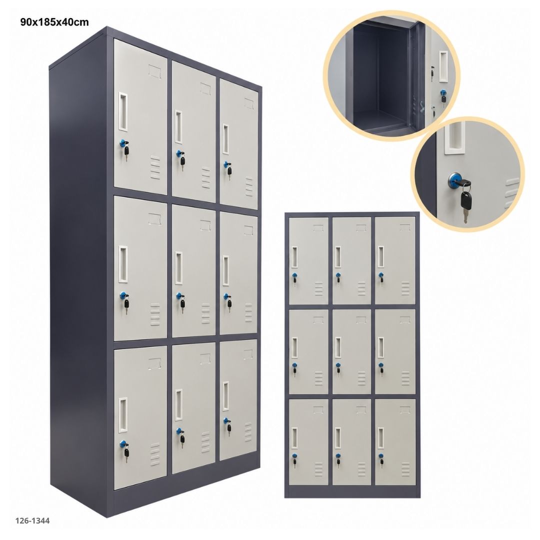 Casillero metalico 12 puertas gris oscuro plegable - 126-1344