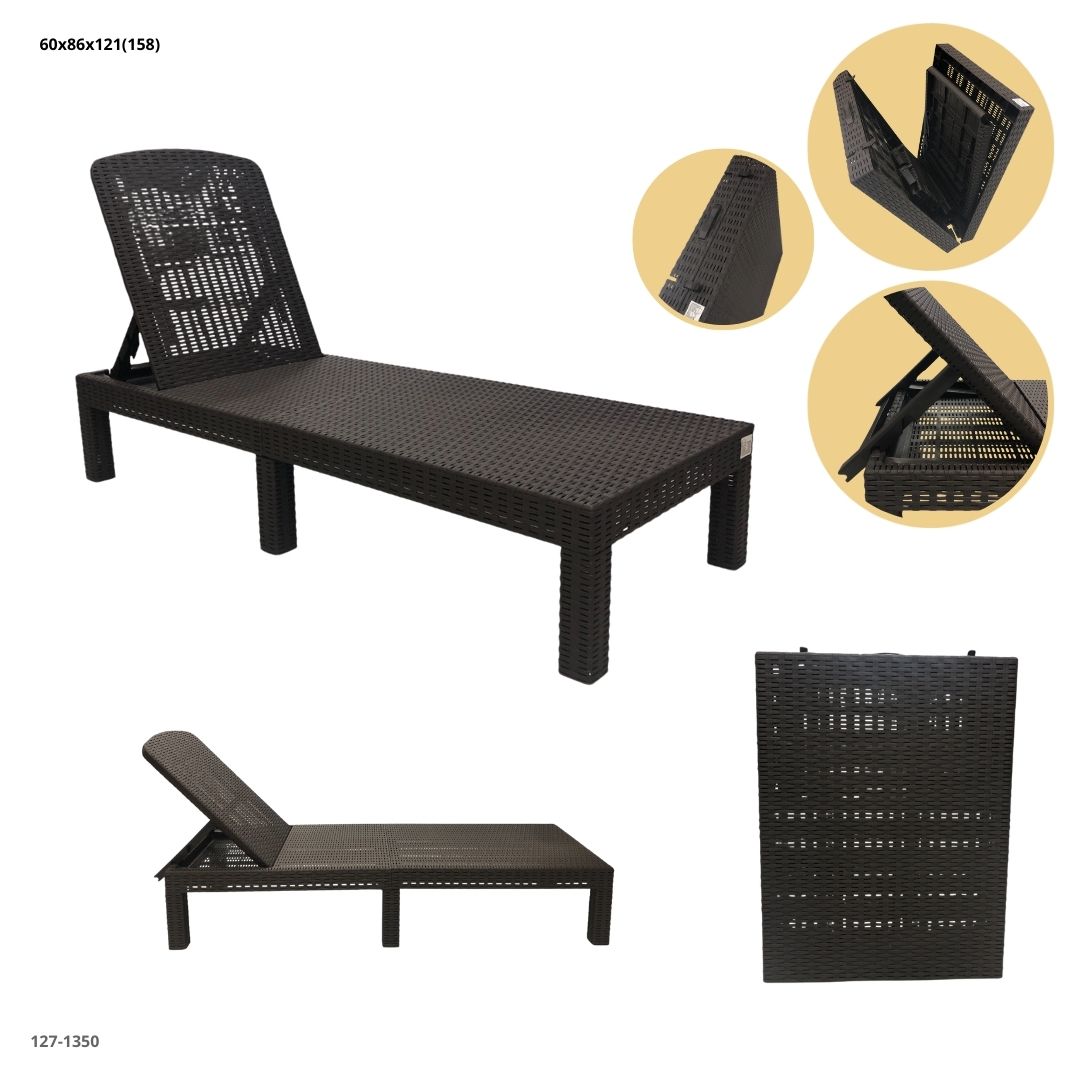 SILLA PLASTICA ASOLEADORA CHOCOLATE (SIN COJIN)