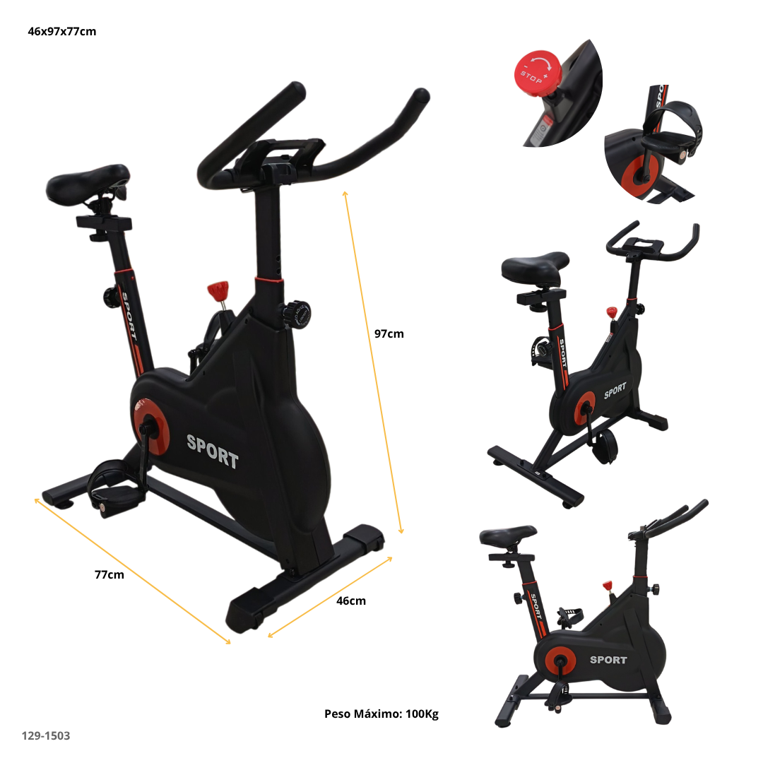 BICICLETA ESTÁTICA CAP.100KG