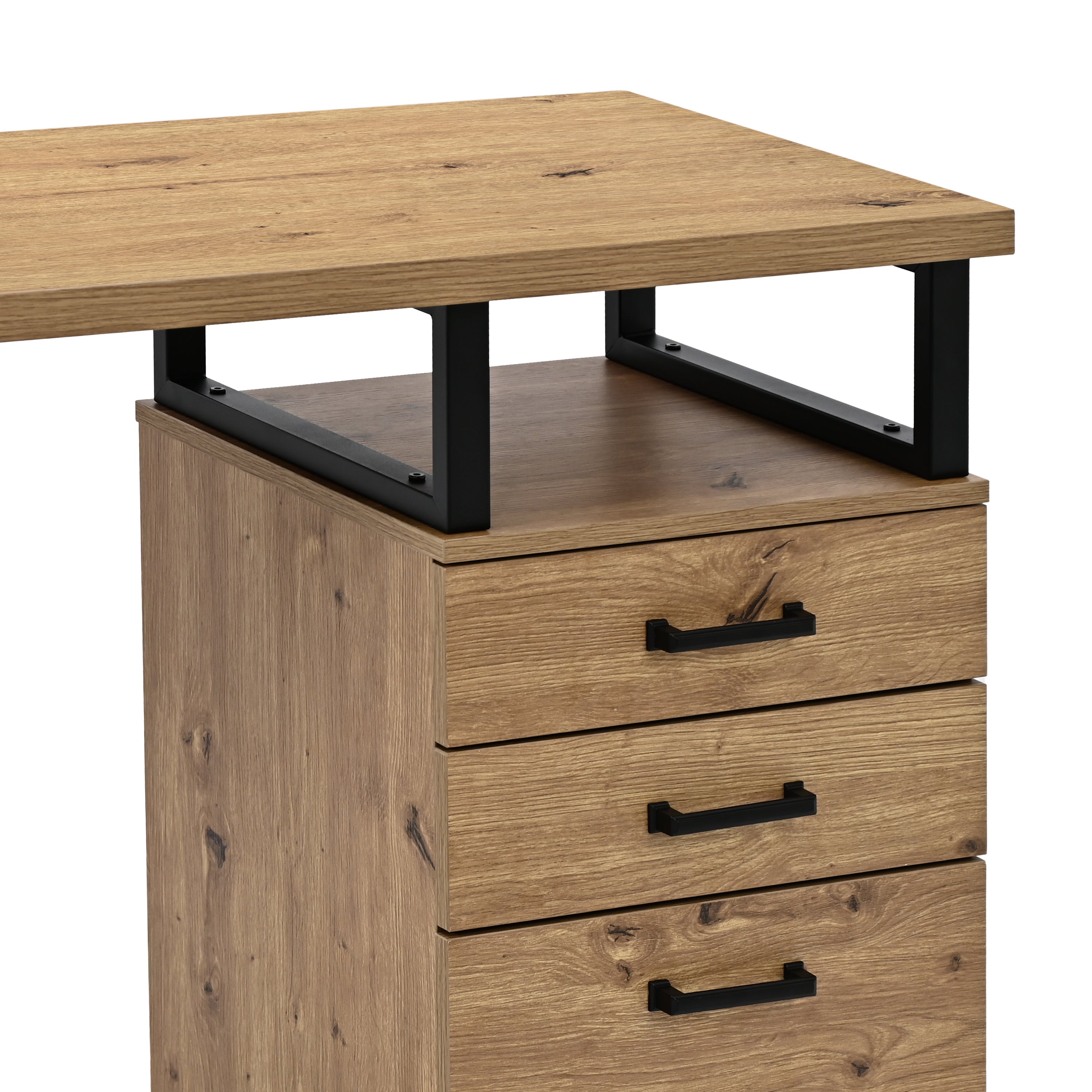 Escritorio con Cajonera de 3 Gavetas 120x45x75 cm - vista 7 - Ref. 131-306