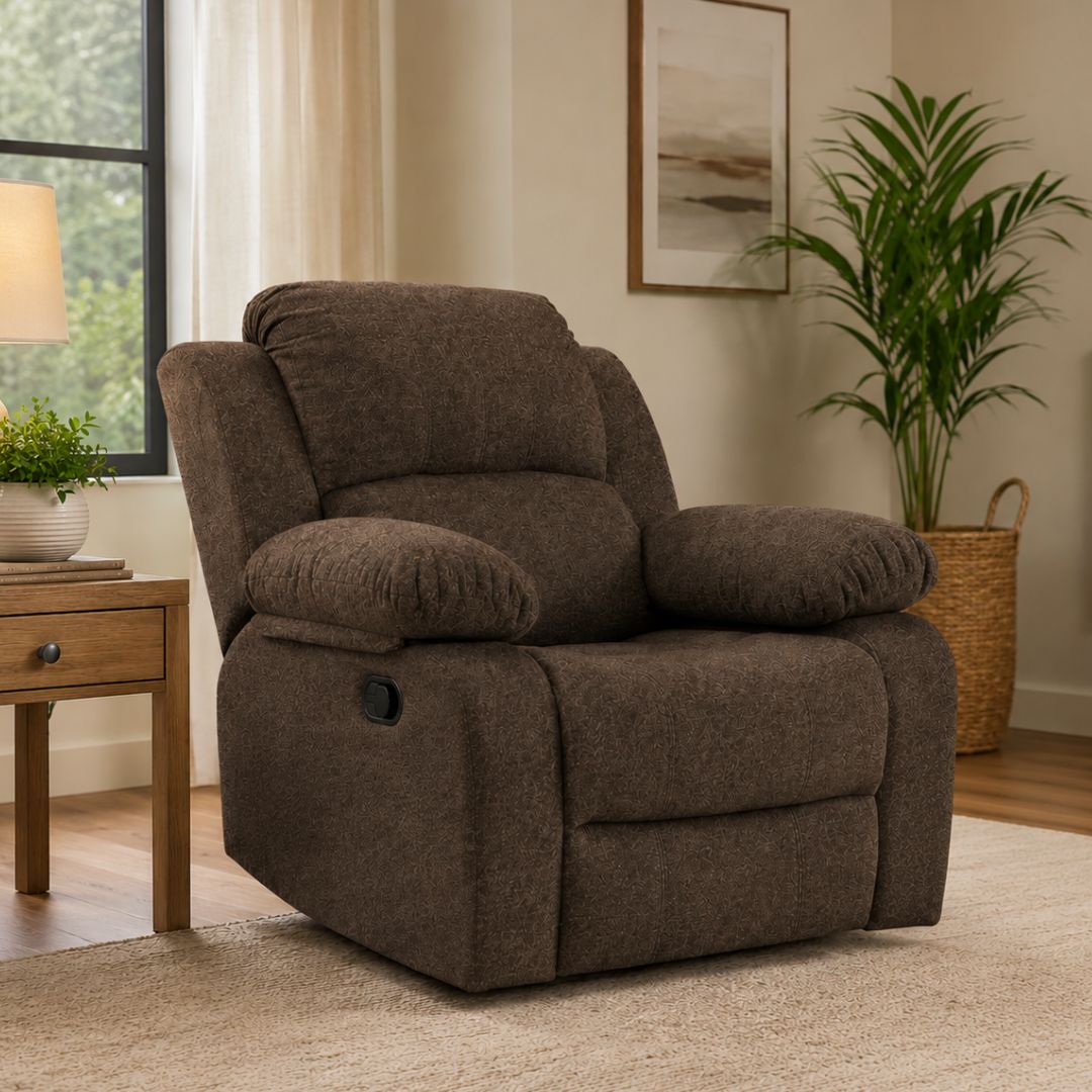 Sofa Reclinable Giratorio Mecedora de Tela Beige