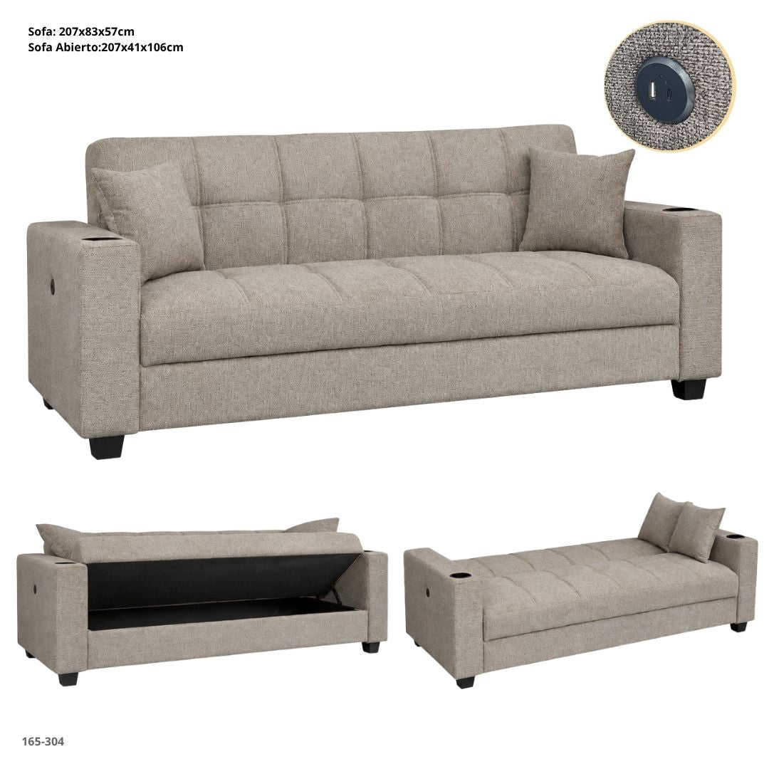 Sofa Bed with Storage 210 cm