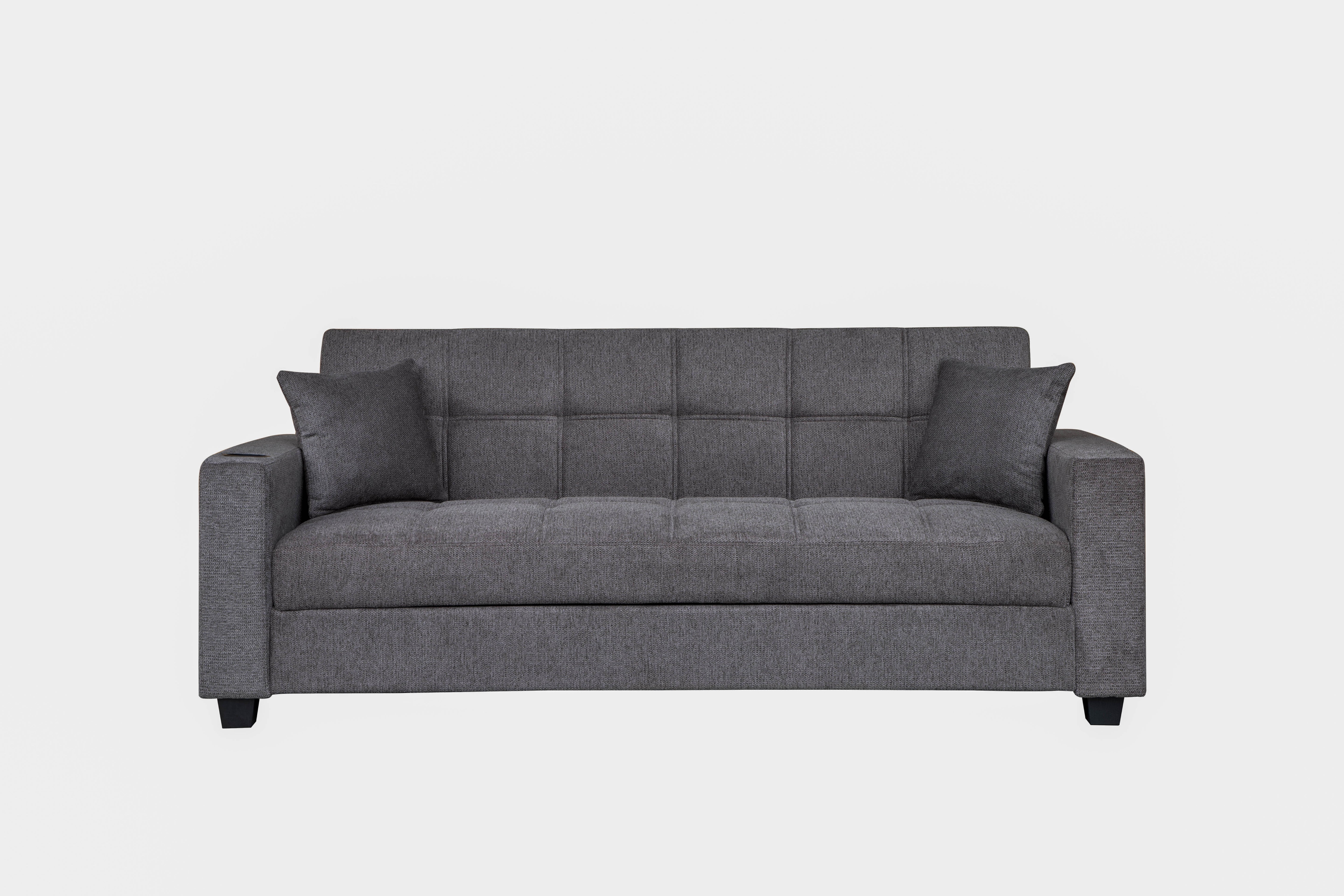 Sofá Cama con Baúl 210 cm Chocolate Oscuro - Ref. 165-305