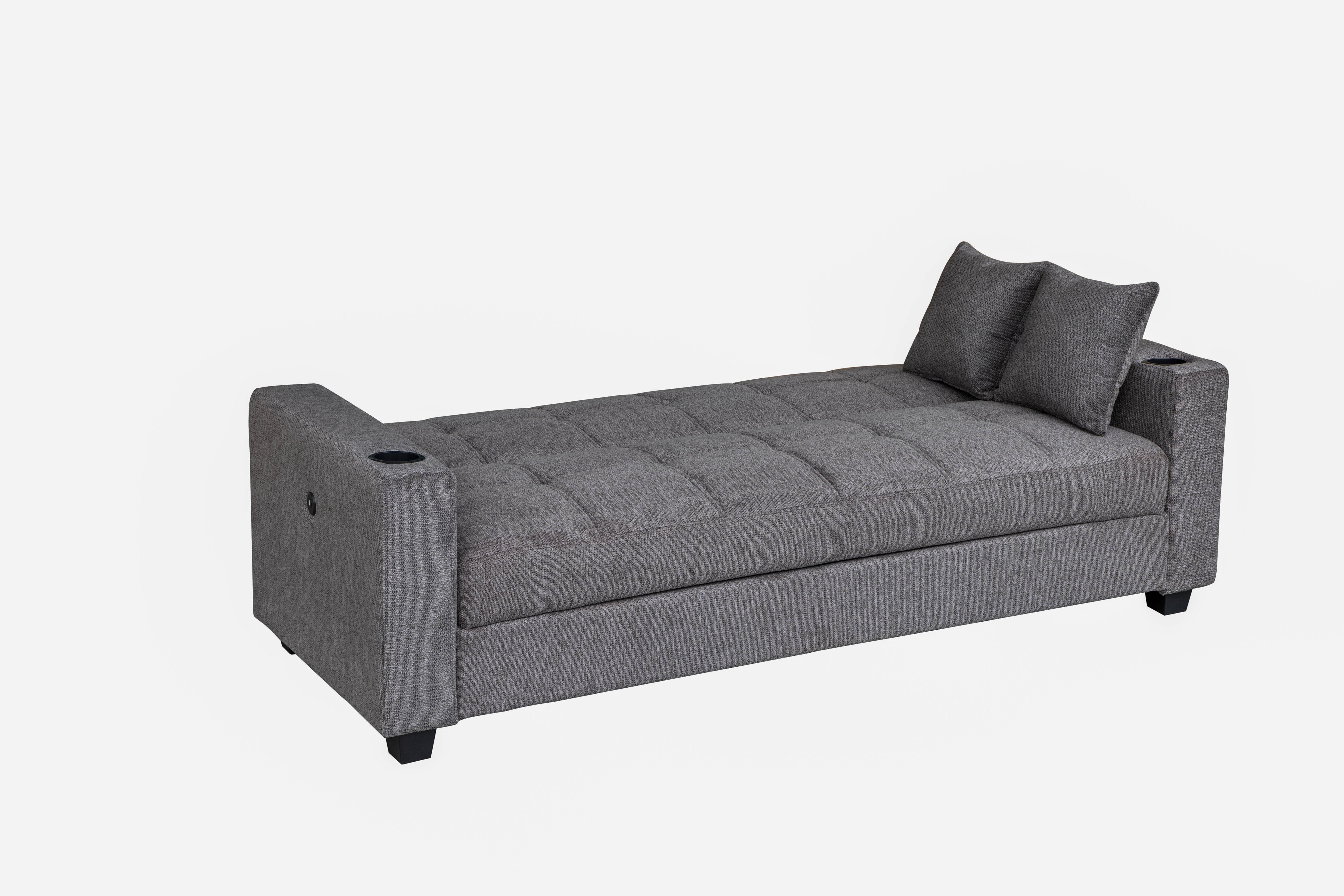 Sofá Cama con Baúl 210 cm Chocolate Oscuro - vista 4 - Ref. 165-305