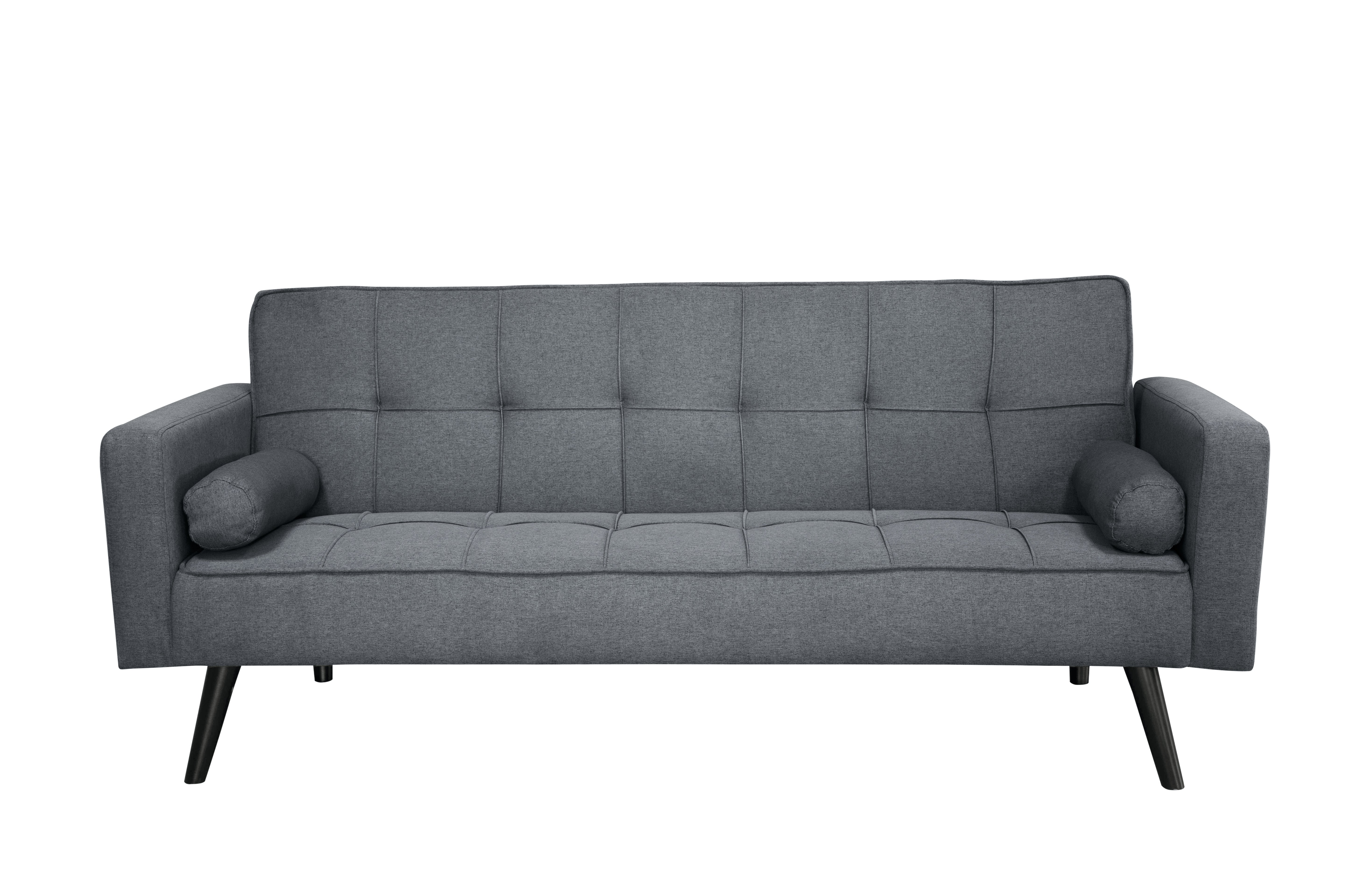 Sofá Cama 3 Puestos con Otomana 204 cm Gris Oscuro - Ref. 165-309