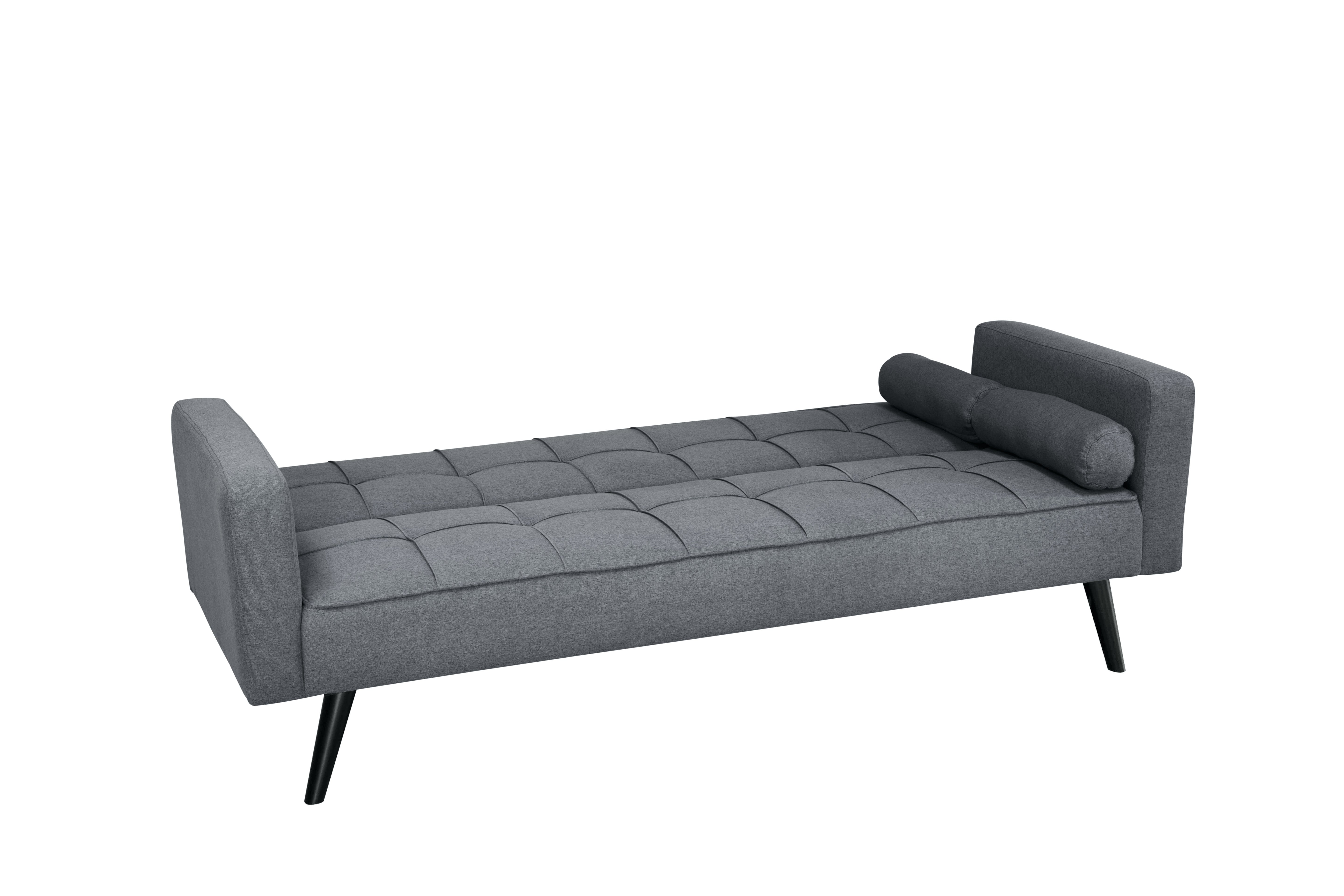 Sofá Cama 3 Puestos con Otomana 204 cm Gris Oscuro - vista 3 - Ref. 165-309