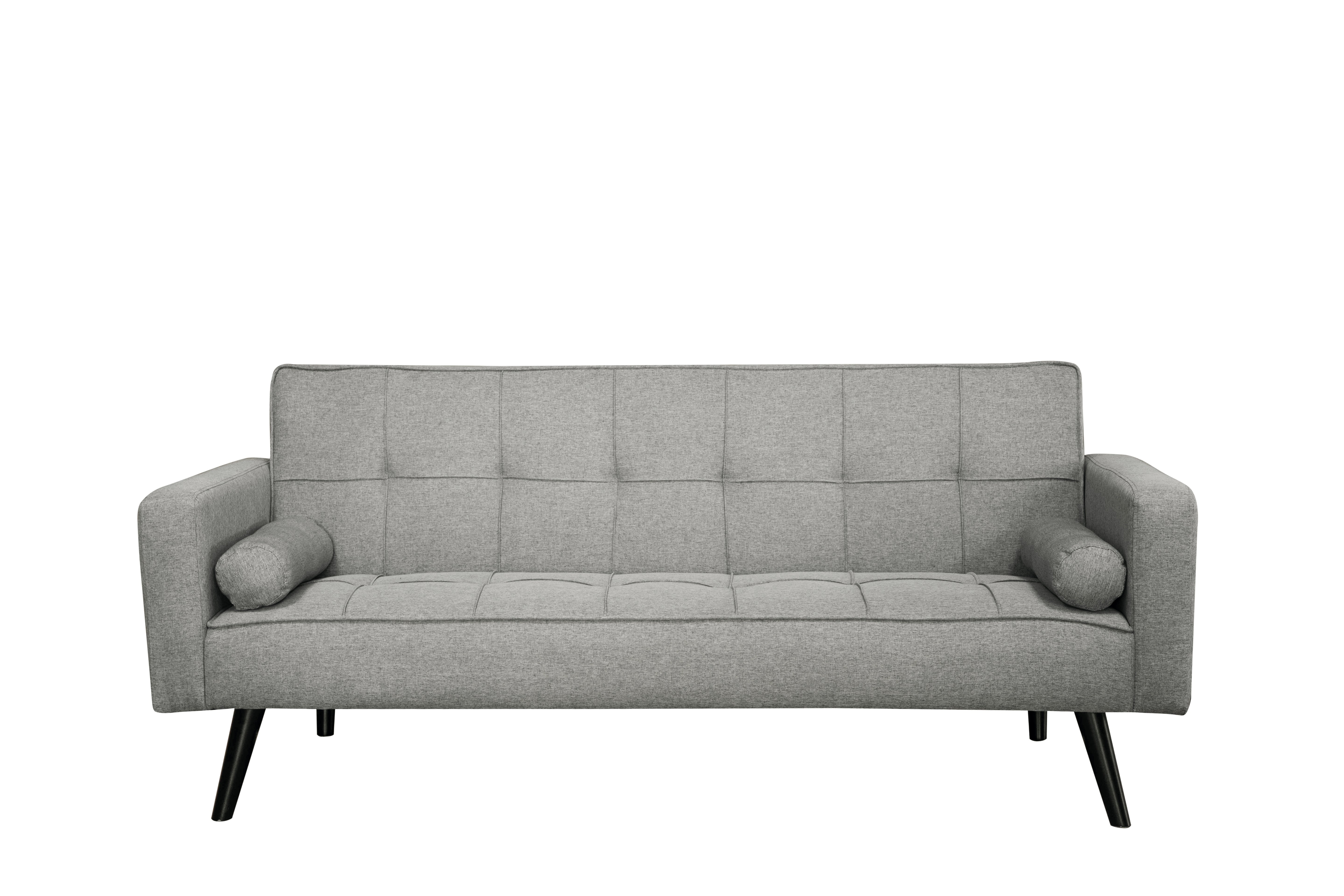 Sofá Cama 3 Puestos con Otomana 204 cm Gris Claro - Ref. 165-310