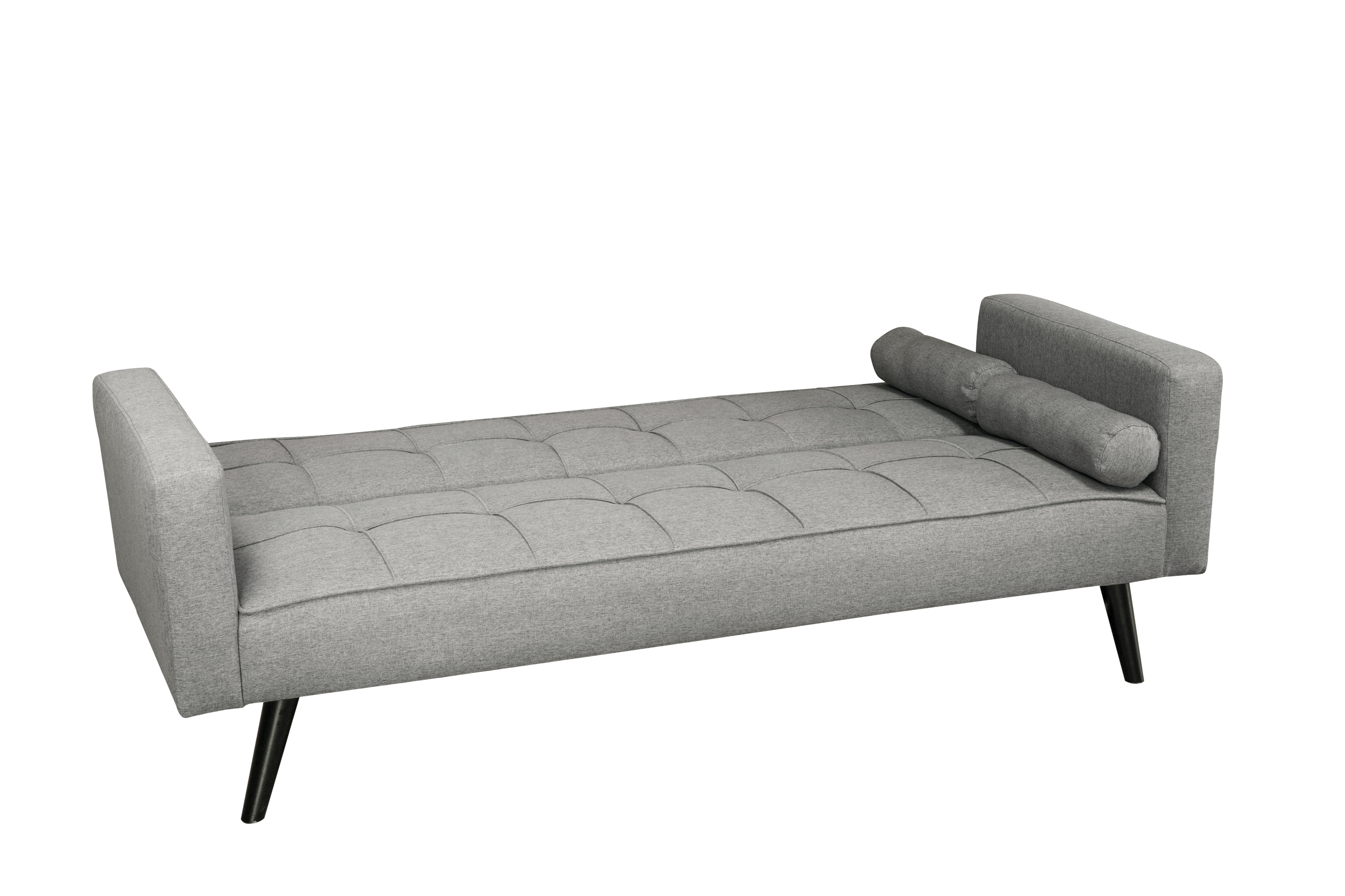Sofá Cama 3 Puestos con Otomana 204 cm Gris Claro - vista 3 - Ref. 165-310