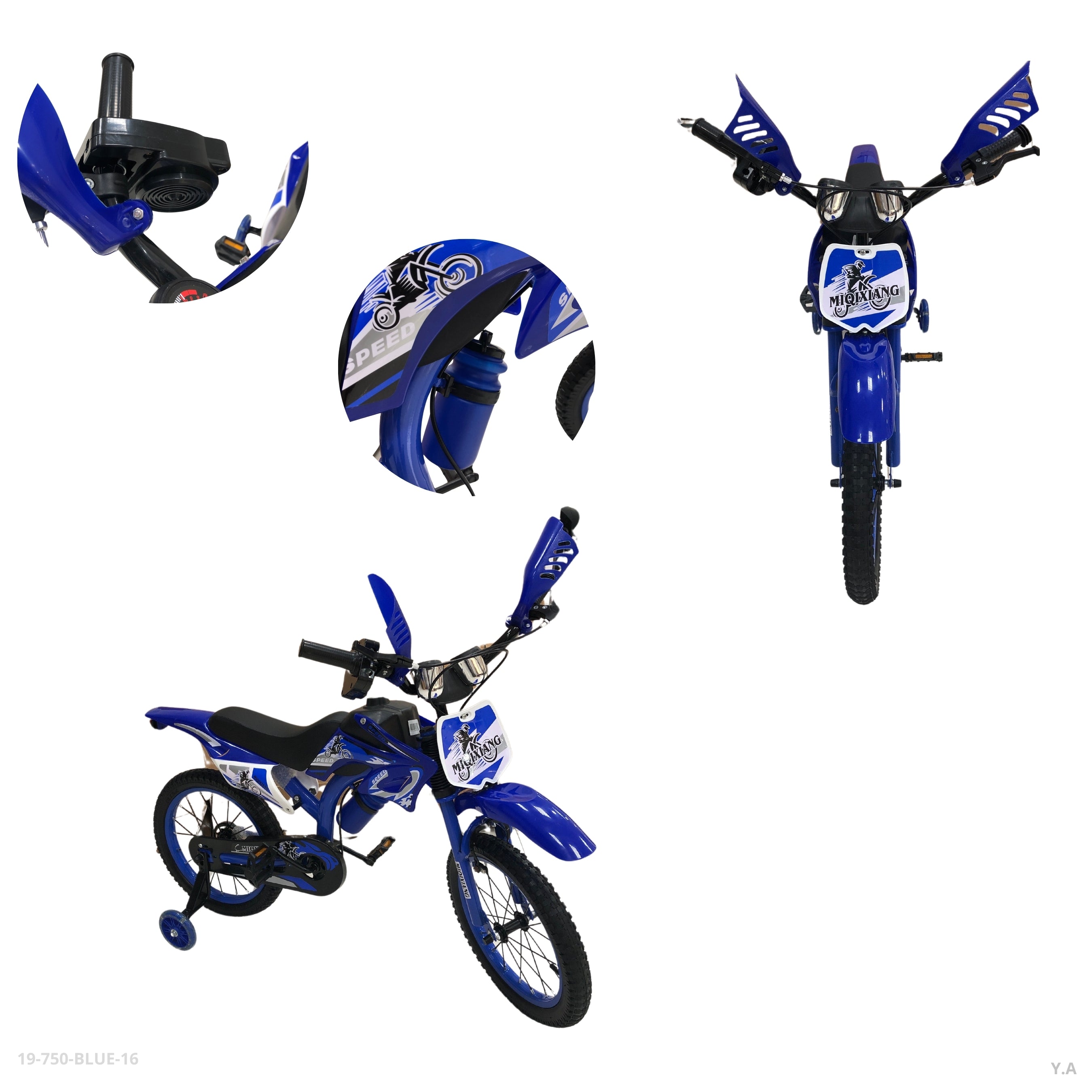 MOTO BICICLETA AZUL 16"