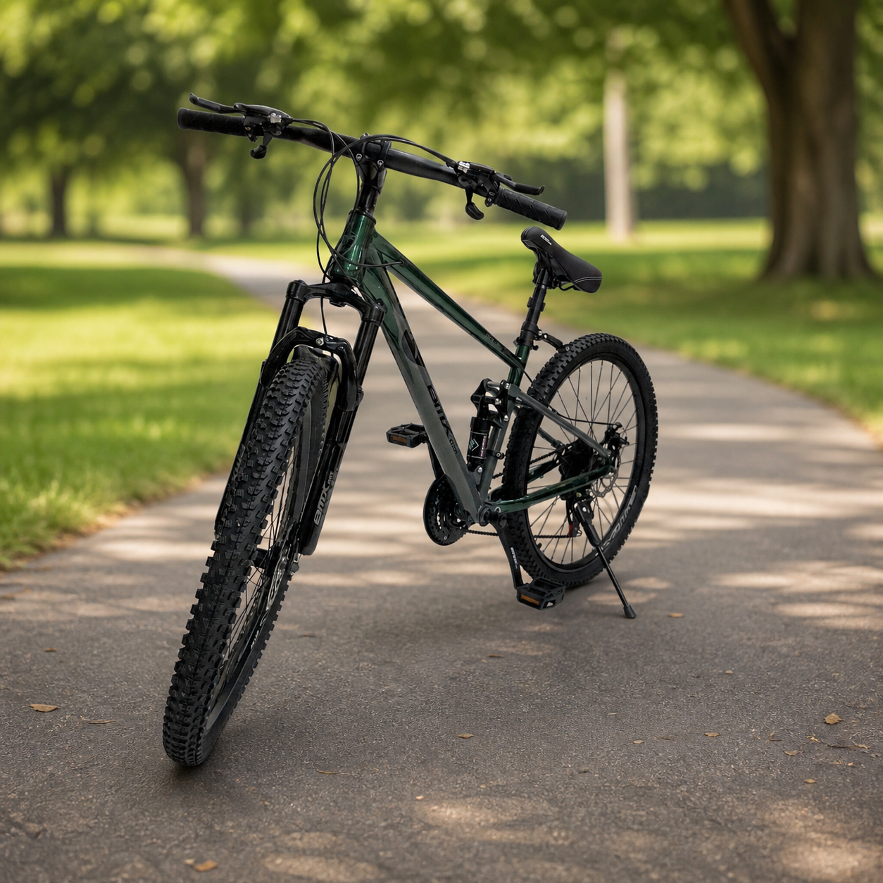 Bicicleta Plateada 26" en ambiente de parque