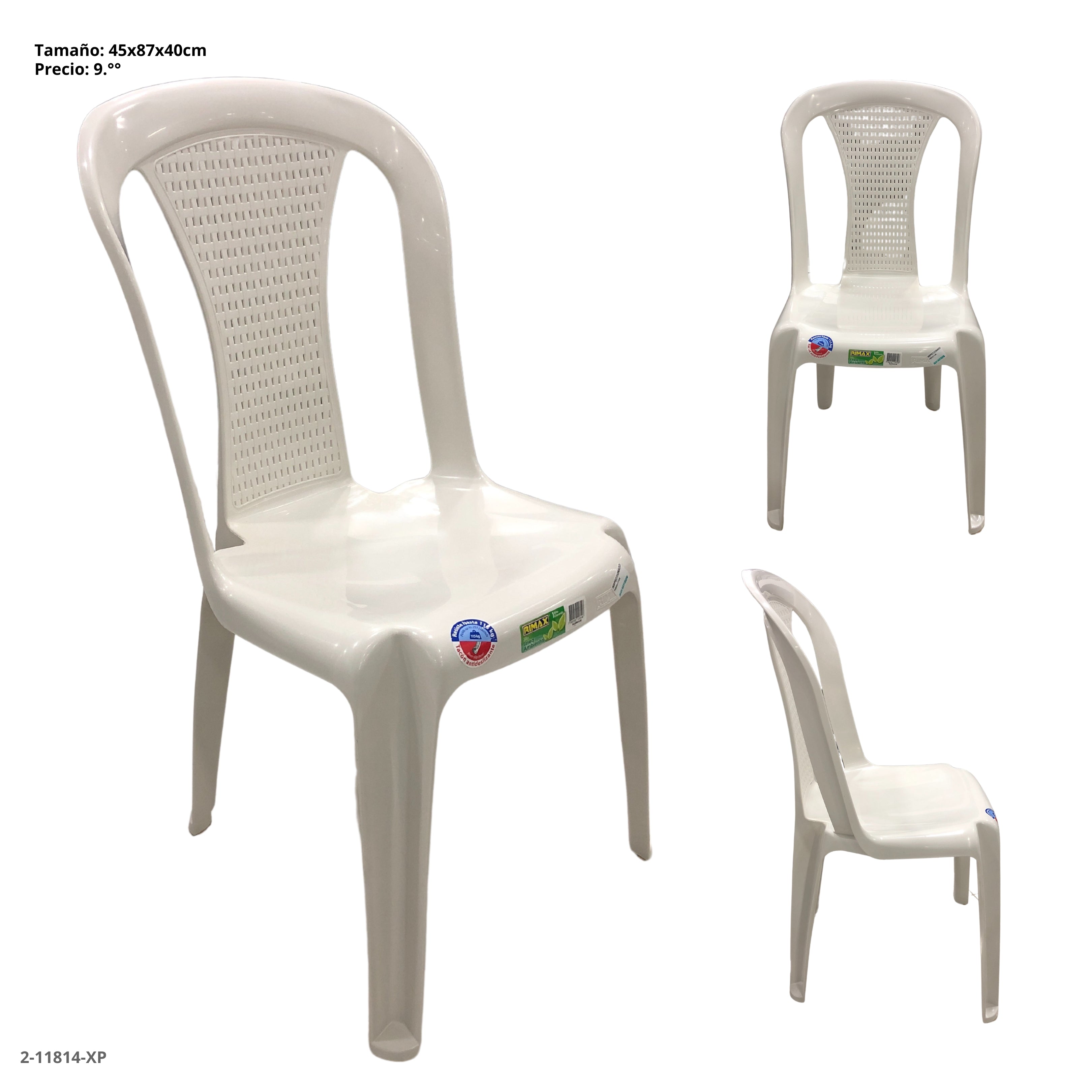 白木 RINKA-BON Silla Samba Reciclada Blanca | Envío en Panamá