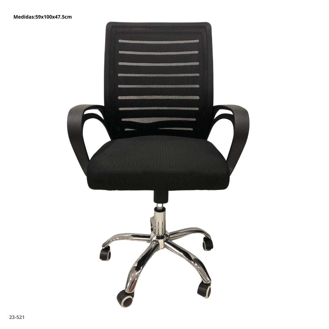 Silla de Oficina Negra/Base Cromo - foto de producto - Ref. 23-521