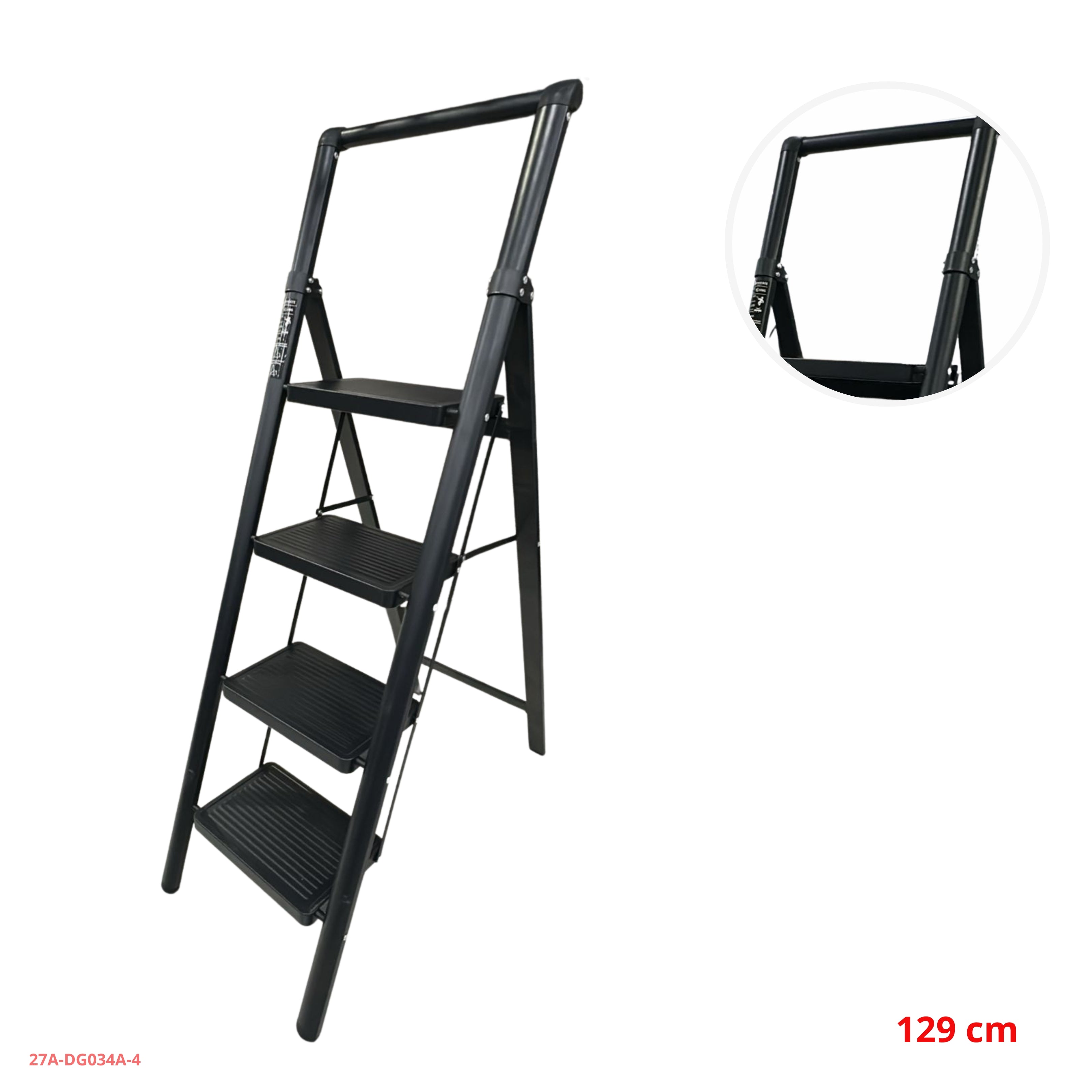 ESCALERA NEGRA DE ACERO 4 STEPS