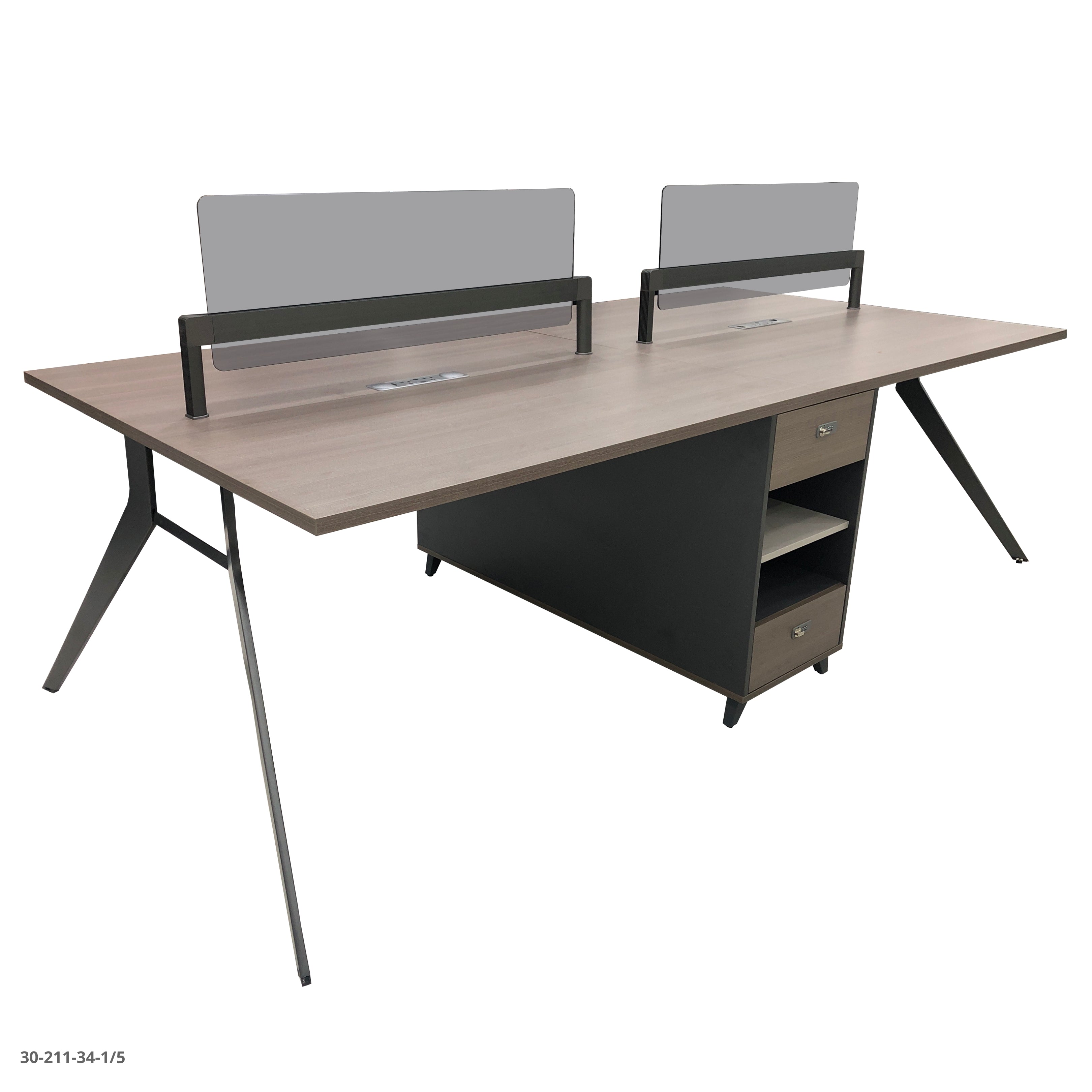 ESTACION DE TRABAJO 4 PUESTOS CON 2 GABINETE