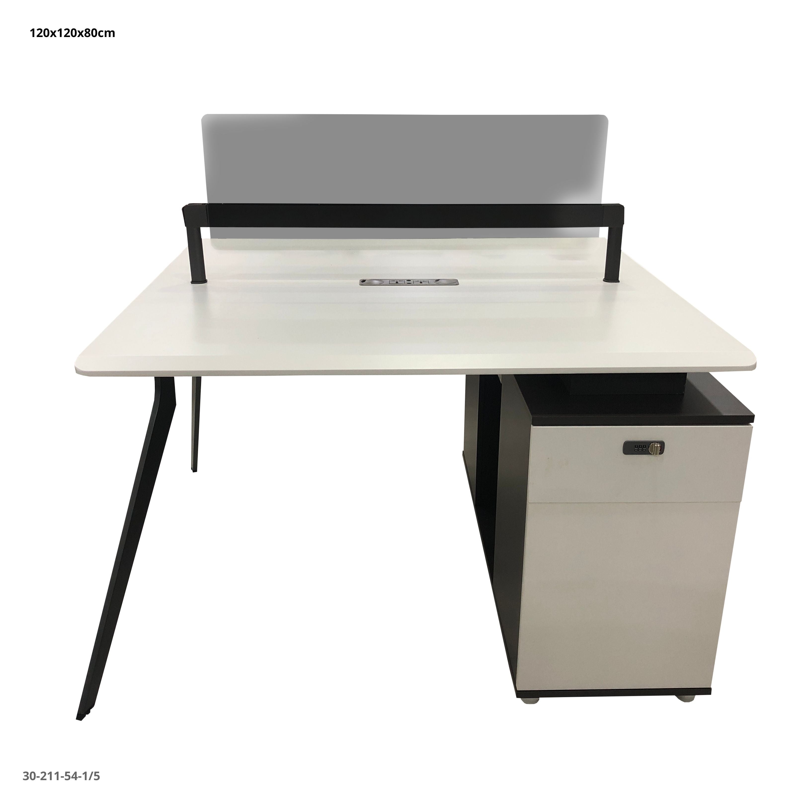 ESTACION DE TRABAJO 2 PUESTOS 120*120*75CM CON 2 GABINETES