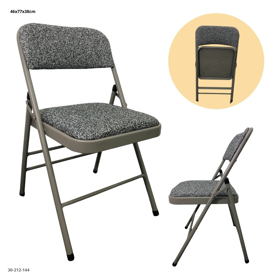 Silla plegable de tela gris 30-212-144