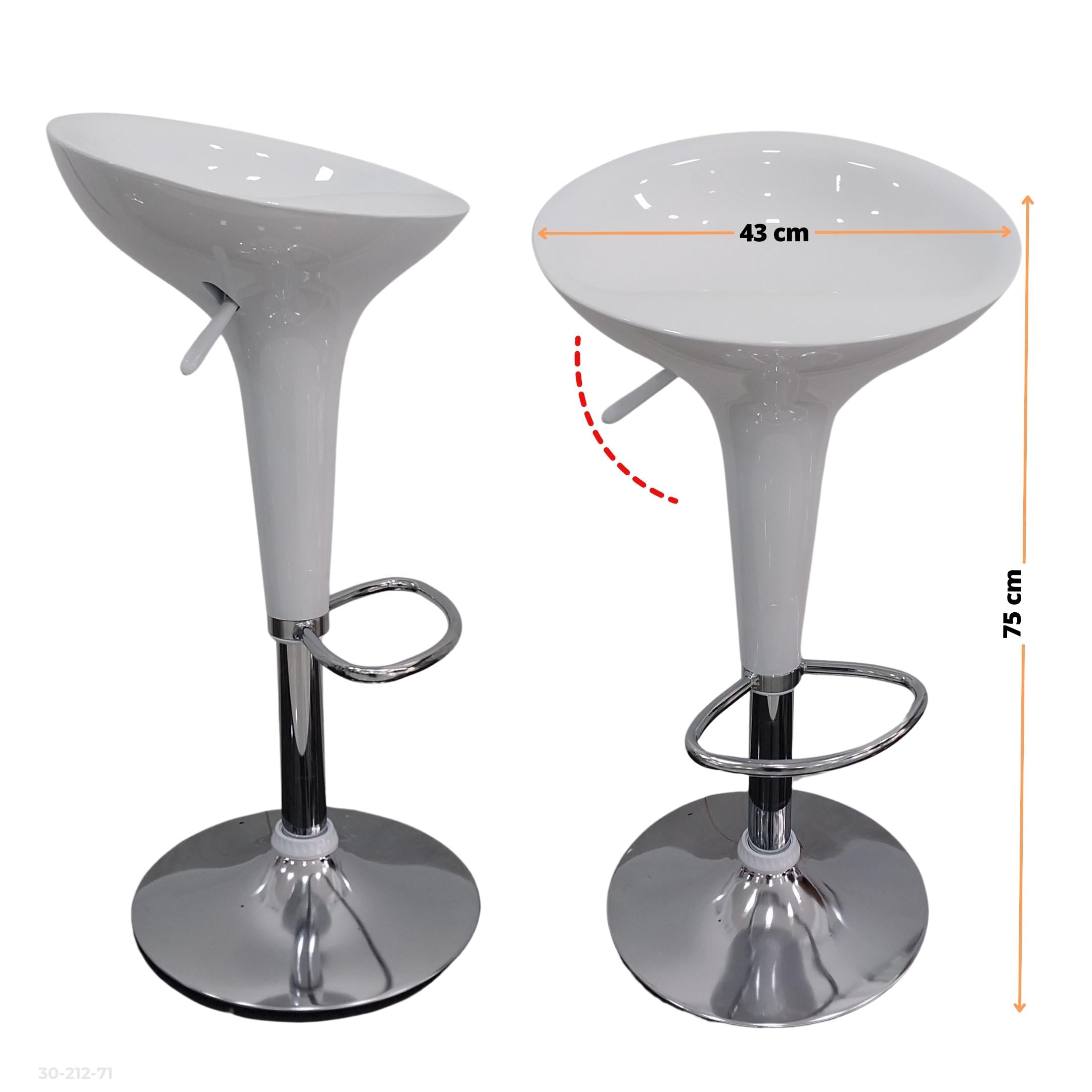 SILLA DE BAR BLANCA/ BASE CROMADA