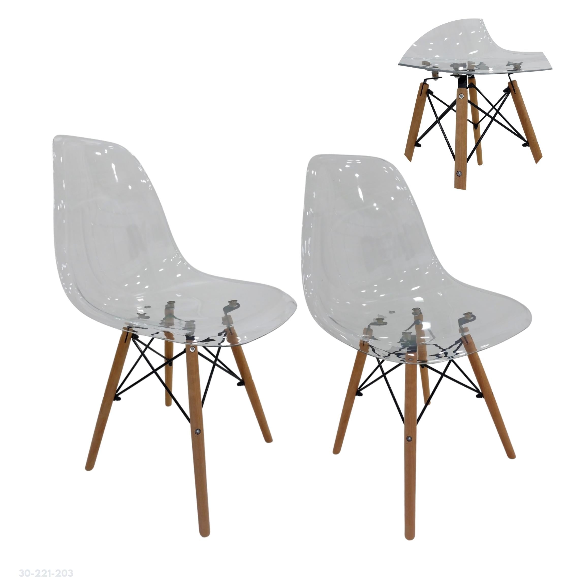 SILLA DE ACRILICO TRANSPARENTE - madera, plástico