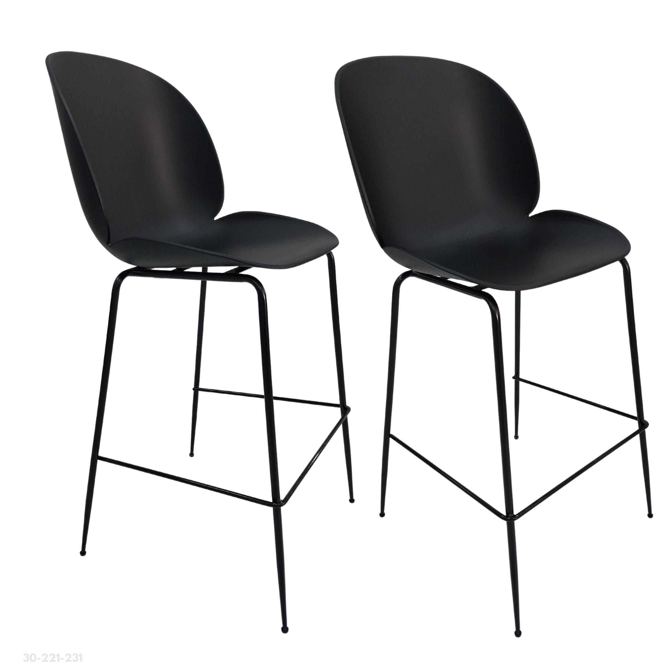 SILLA DE BAR MODERNA NEGRO - plástico