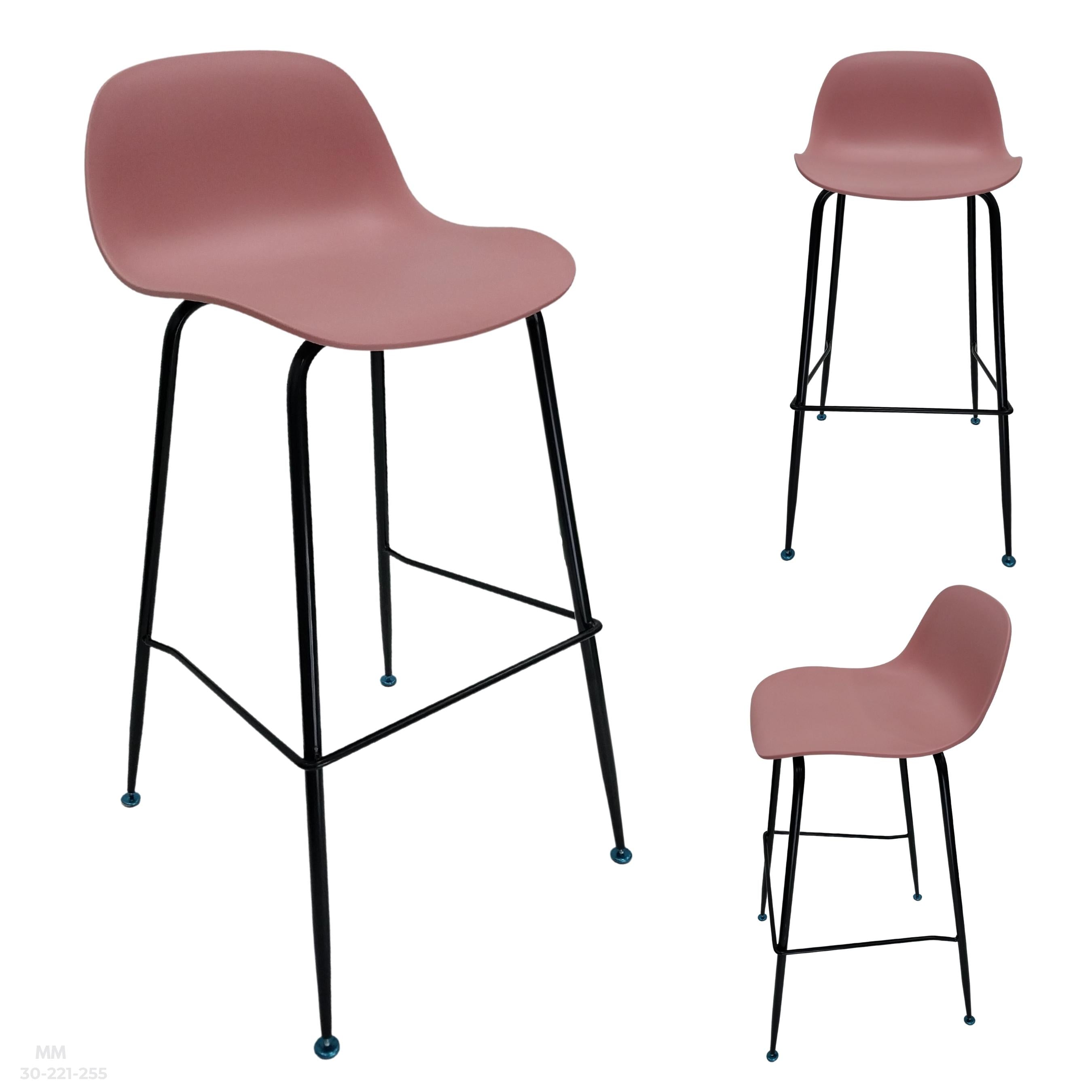 SILLA DE BAR MODERNA ROSA - plástico