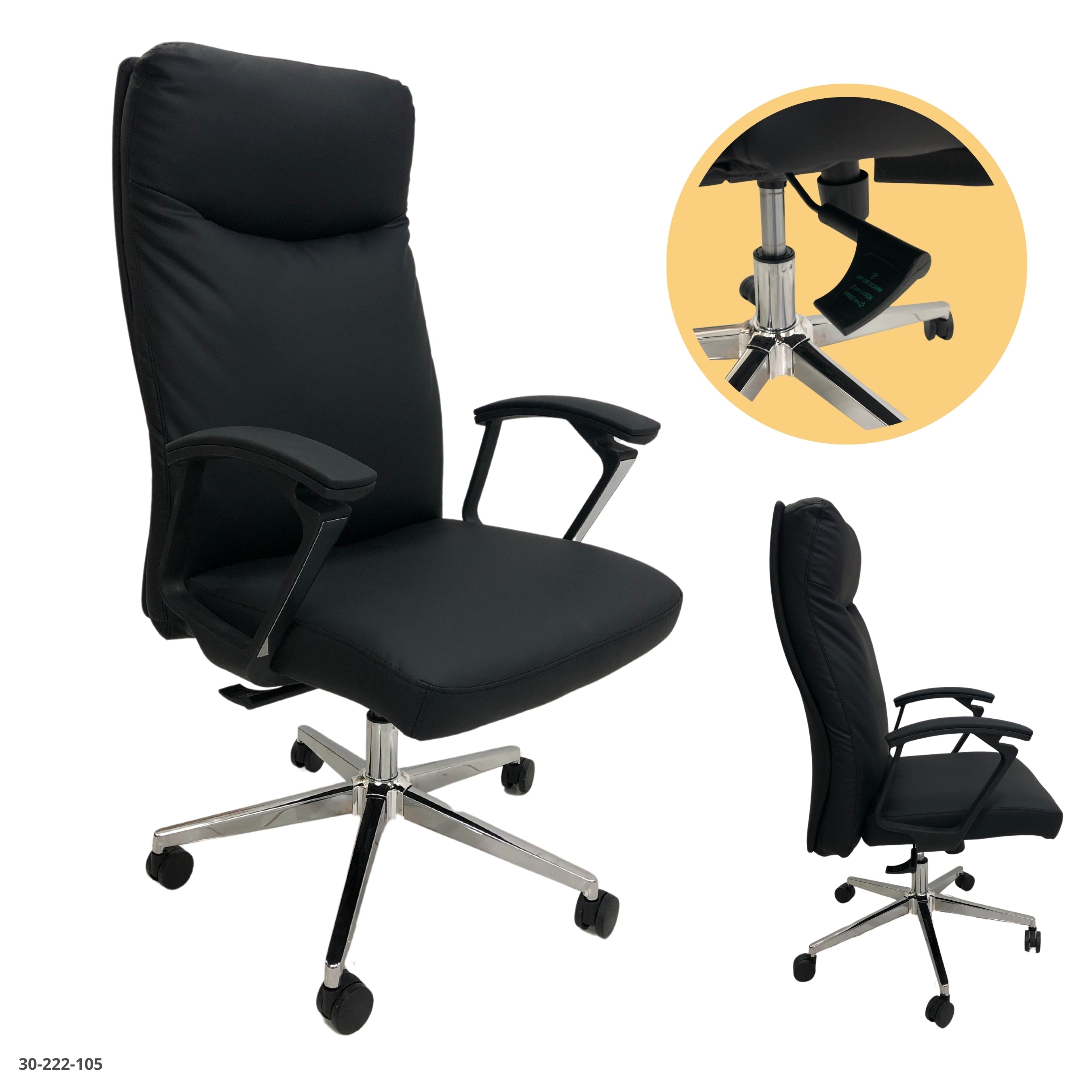 BLACK OFFICE CHAIR 62*50*170H-CM / 30-224-31