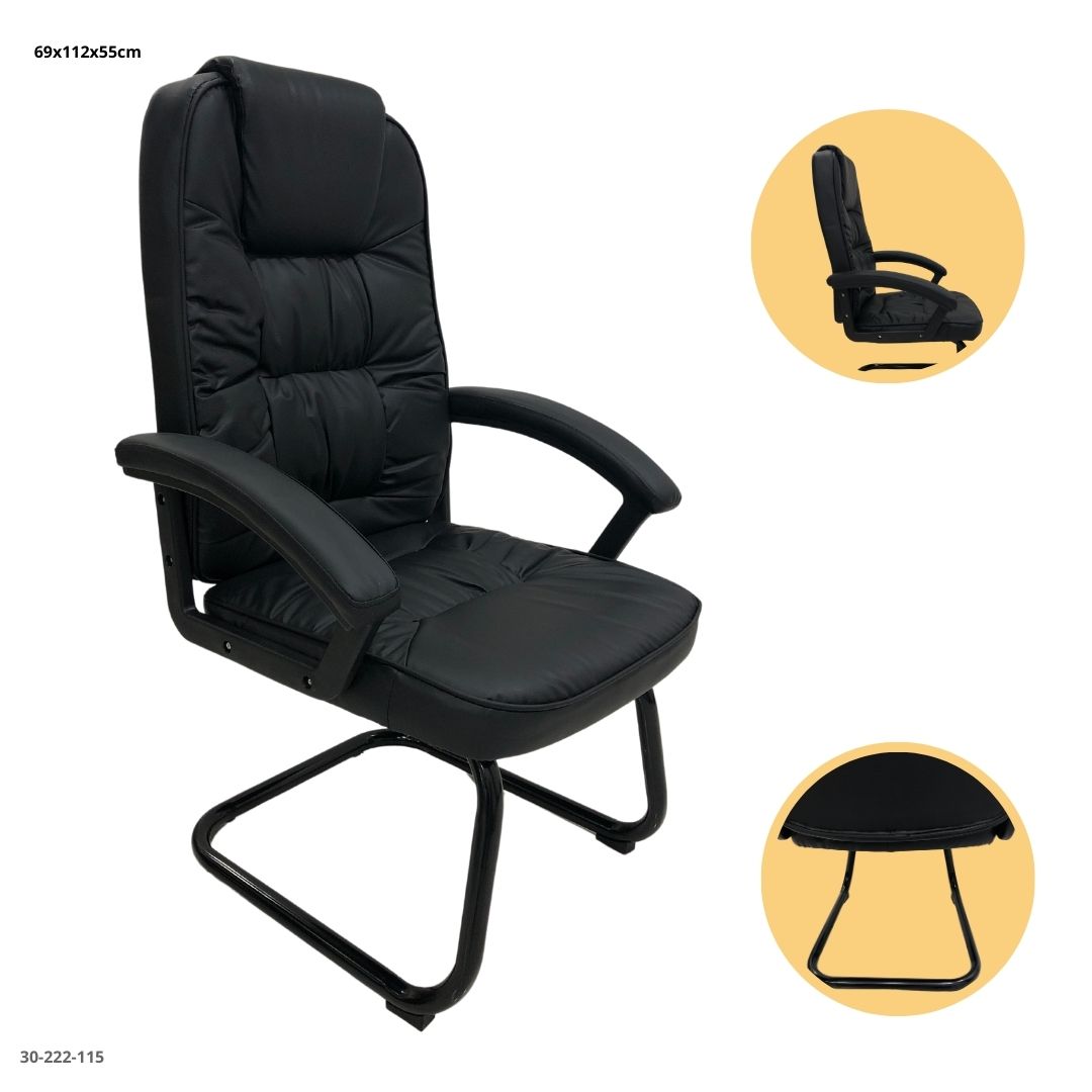 SILLA DE OFICINA NEGRA SIN RUEDAS