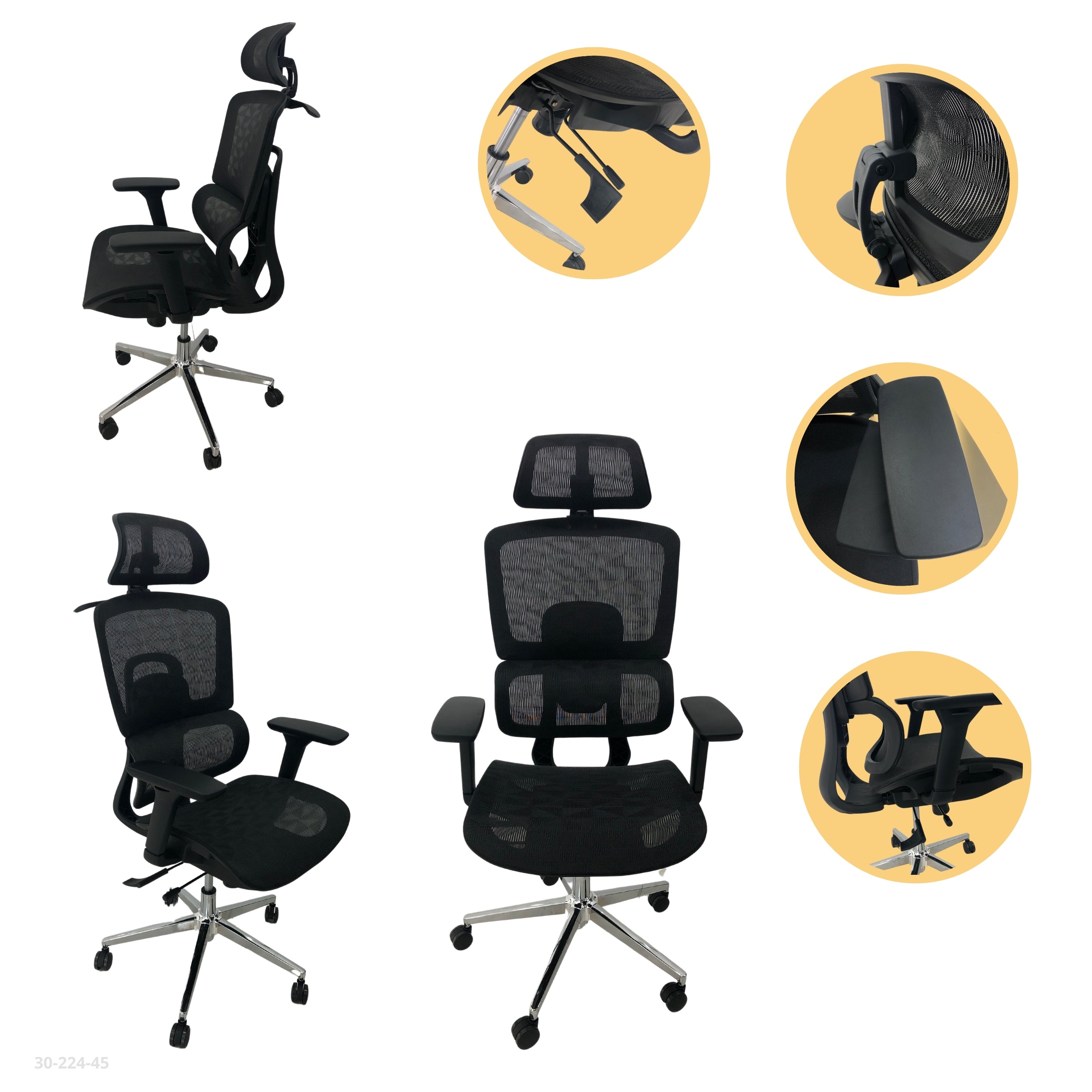 BLACK OFFICE CHAIR 62*50*170H-CM / 30-224-31